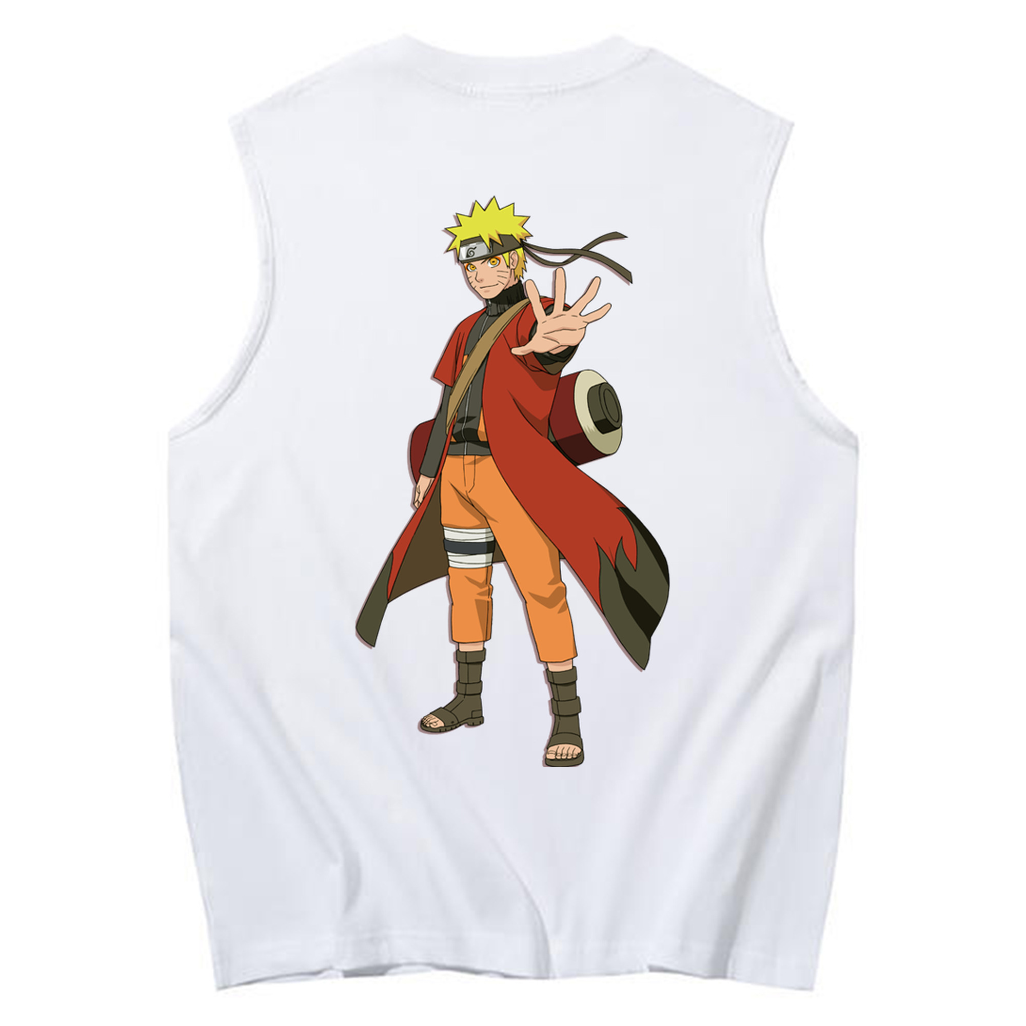 （画像用） NARUTO -ナルト- うずまき ナルト Uzumaki Naruto コットン100％タンクトップ（背面プリント）