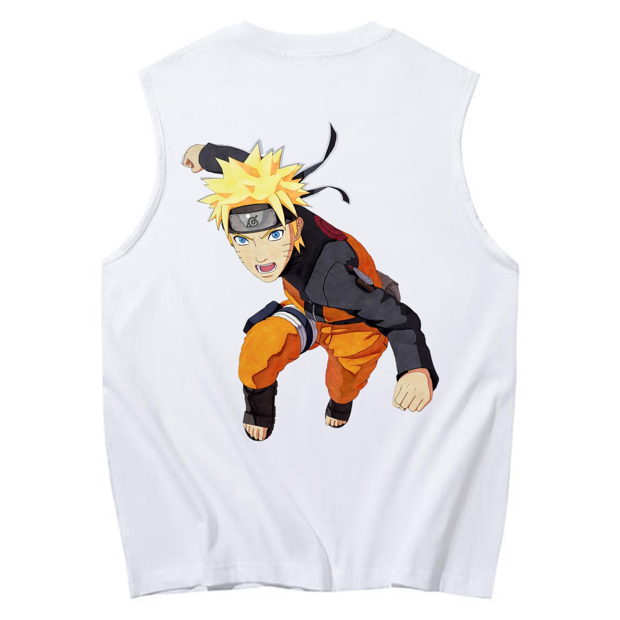 （画像用） NARUTO -ナルト- うずまき ナルト Uzumaki Naruto コットン100％タンクトップ（背面プリント）
