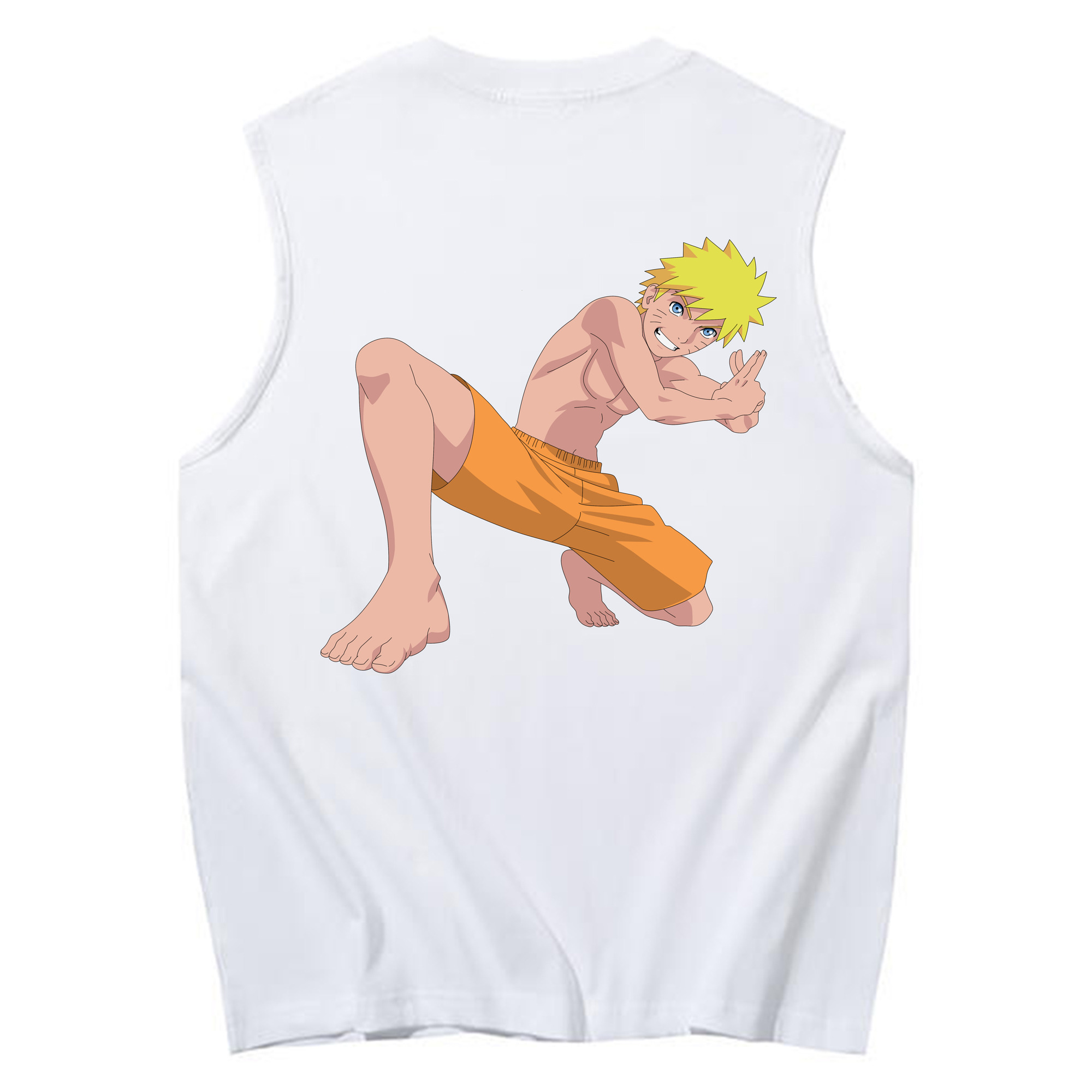 （画像用） NARUTO -ナルト- うずまき ナルト Uzumaki Naruto コットン100％タンクトップ（背面プリント）