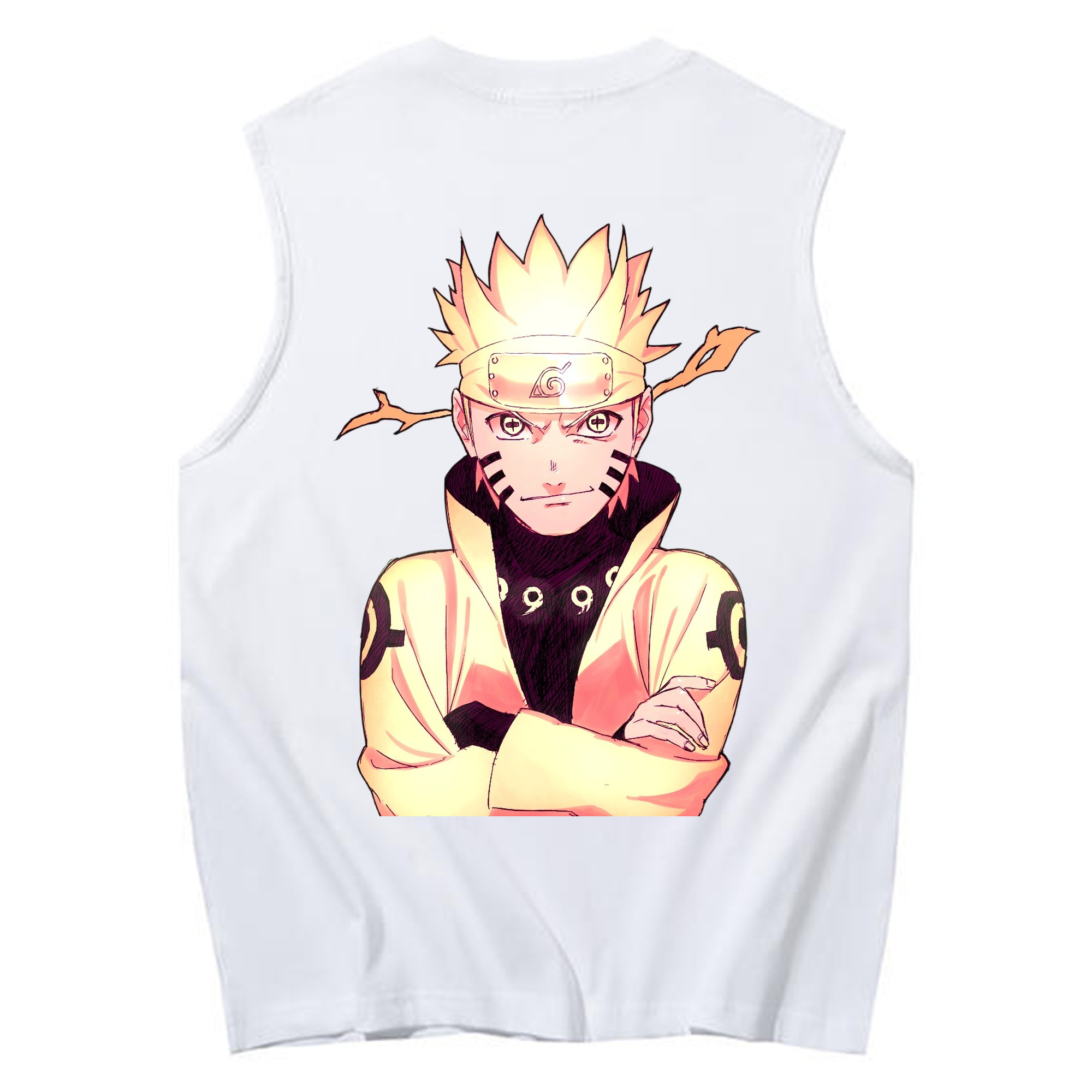 （画像用） NARUTO -ナルト- うずまき ナルト Uzumaki Naruto コットン100％タンクトップ（背面プリント）