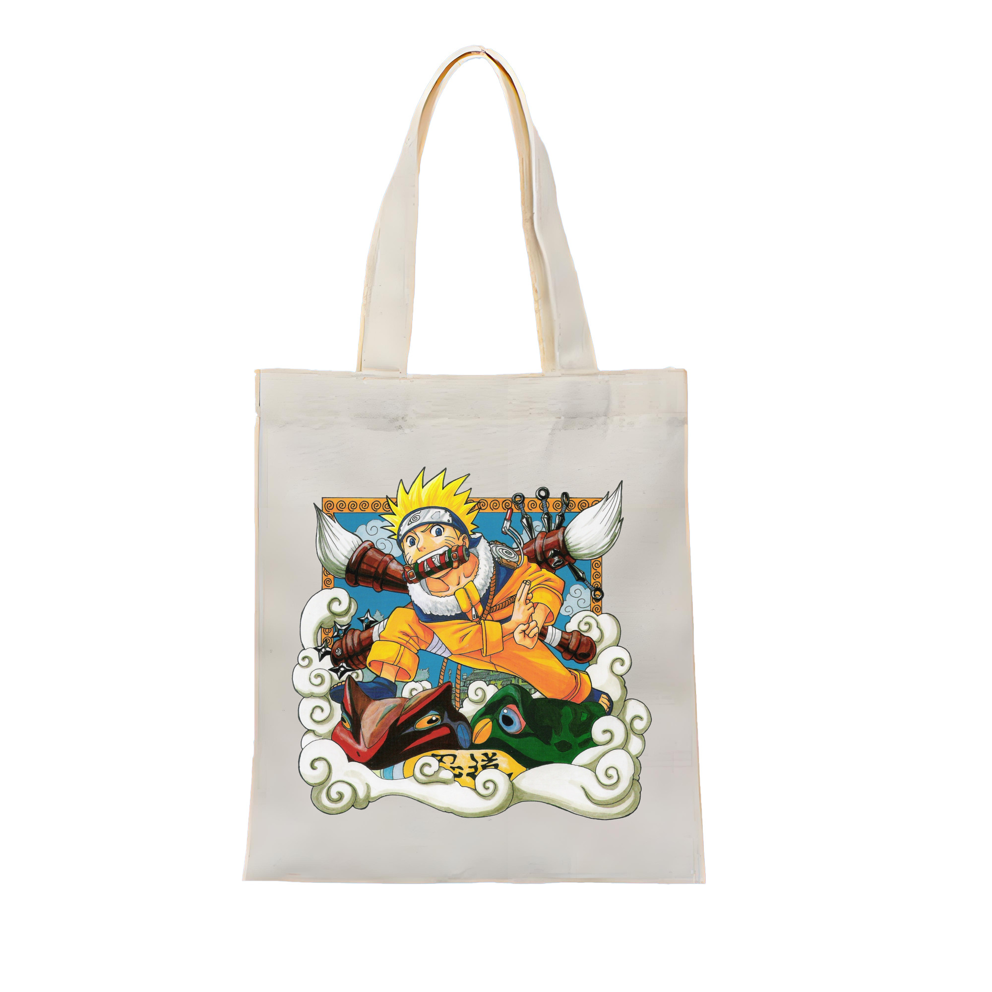 （画像用） NARUTO -ナルト- うずまき ナルト Uzumaki Naruto 縦型キャンバス生地手提げバッグ　トートバッグ