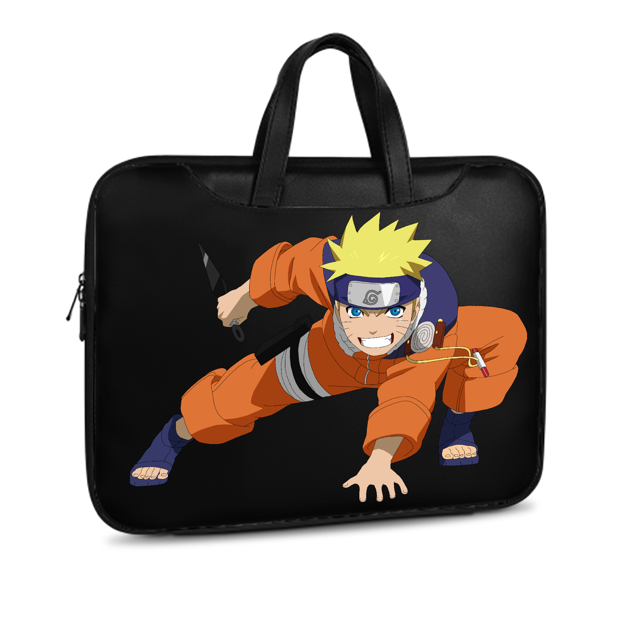 （画像用） NARUTO -ナルト- うずまき ナルト Uzumaki Naruto レザーラップトップバッグ　ノートパソコンケース