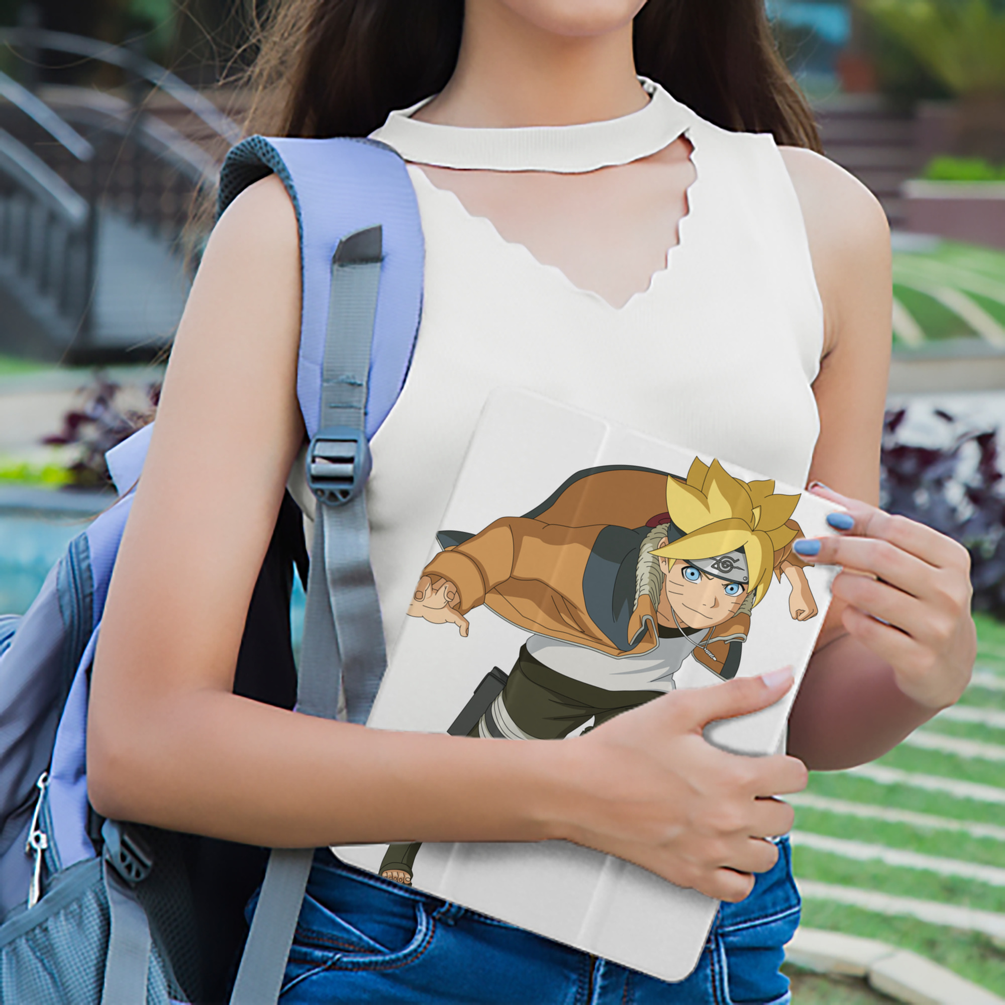 NARUTO -ナルト- うずまき ナルト Uzumaki Naruto IPad ケース ペン収納付き 三つ折りスタンド PUレザー×シリコン 対応機種9.5/10.5/10.9インチ