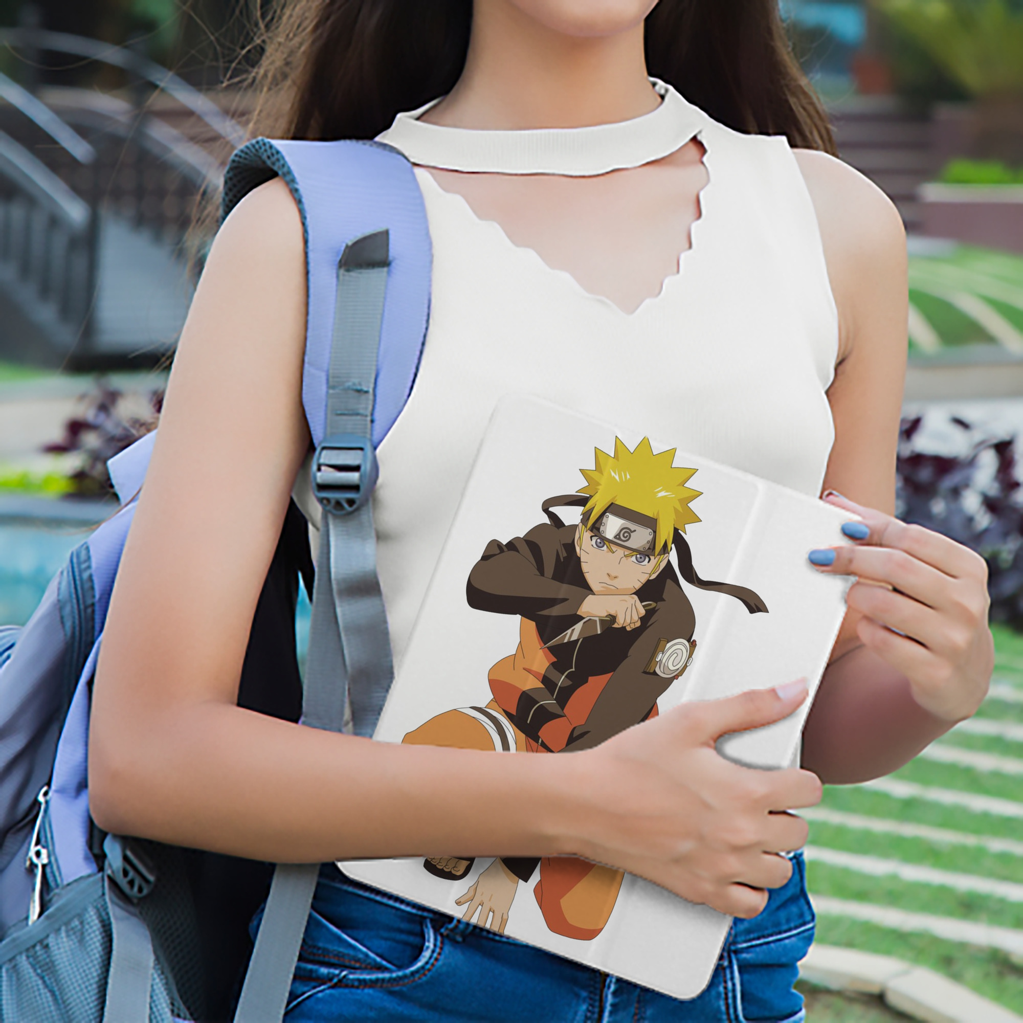 NARUTO -ナルト- うずまき ナルト Uzumaki Naruto IPad ケース ペン収納付き 三つ折りスタンド PUレザー×シリコン 対応機種9.5/10.5/10.9インチ