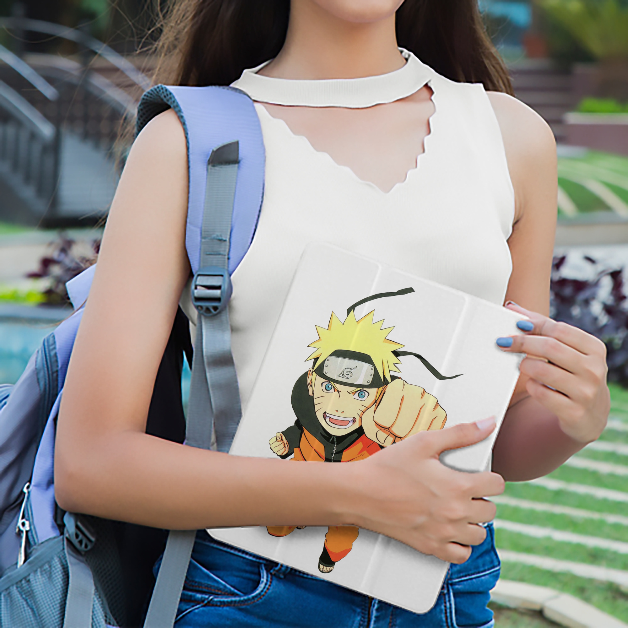 NARUTO -ナルト- うずまき ナルト Uzumaki Naruto IPad ケース ペン収納付き 三つ折りスタンド PUレザー×シリコン 対応機種9.5/10.5/10.9インチ