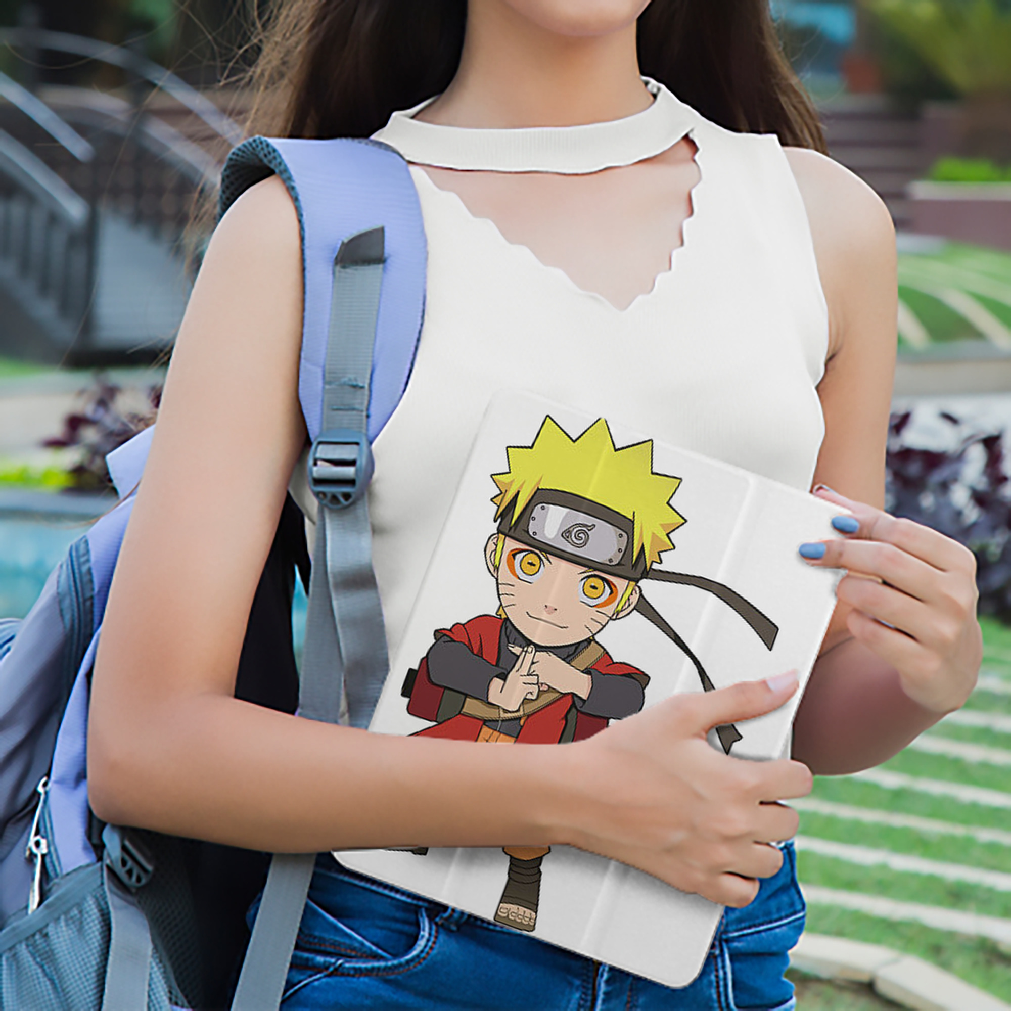 NARUTO -ナルト- うずまき ナルト Uzumaki Naruto IPad ケース ペン収納付き 三つ折りスタンド PUレザー×シリコン 対応機種9.5/10.5/10.9インチ