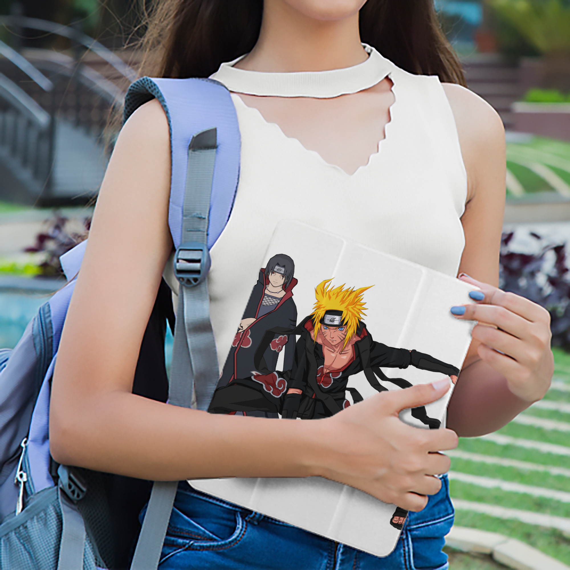 NARUTO -ナルト- うずまき ナルト Uzumaki Naruto IPad ケース ペン収納付き 三つ折りスタンド PUレザー×シリコン 対応機種9.5/10.5/10.9インチ
