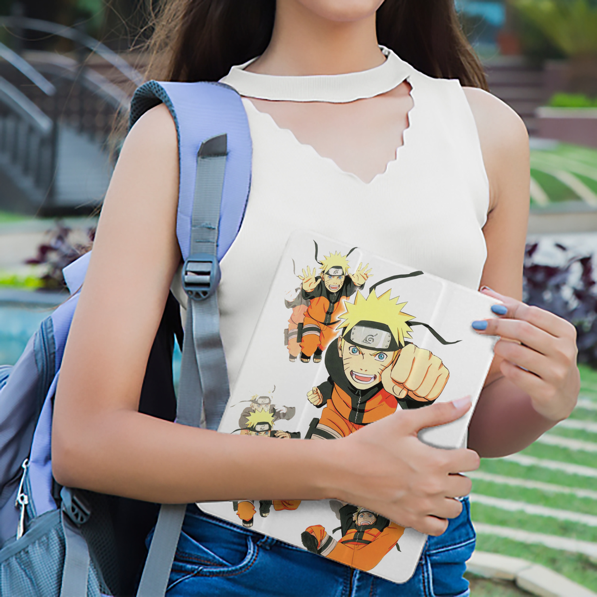 NARUTO -ナルト- うずまき ナルト Uzumaki Naruto IPad ケース ペン収納付き 三つ折りスタンド PUレザー×シリコン 対応機種9.5/10.5/10.9インチ