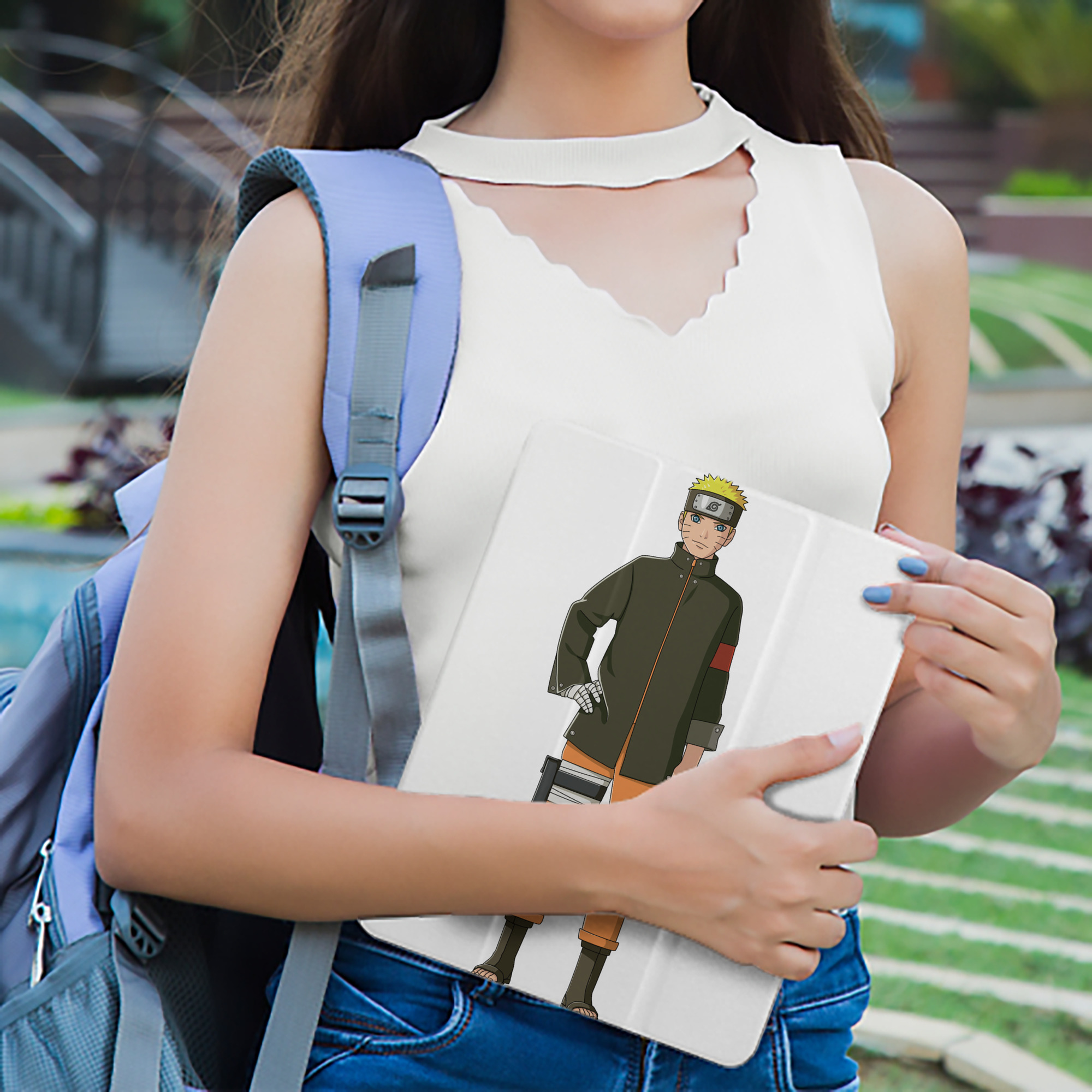 NARUTO -ナルト- うずまき ナルト Uzumaki Naruto IPad ケース ペン収納付き 三つ折りスタンド PUレザー×シリコン 対応機種9.5/10.5/10.9インチ