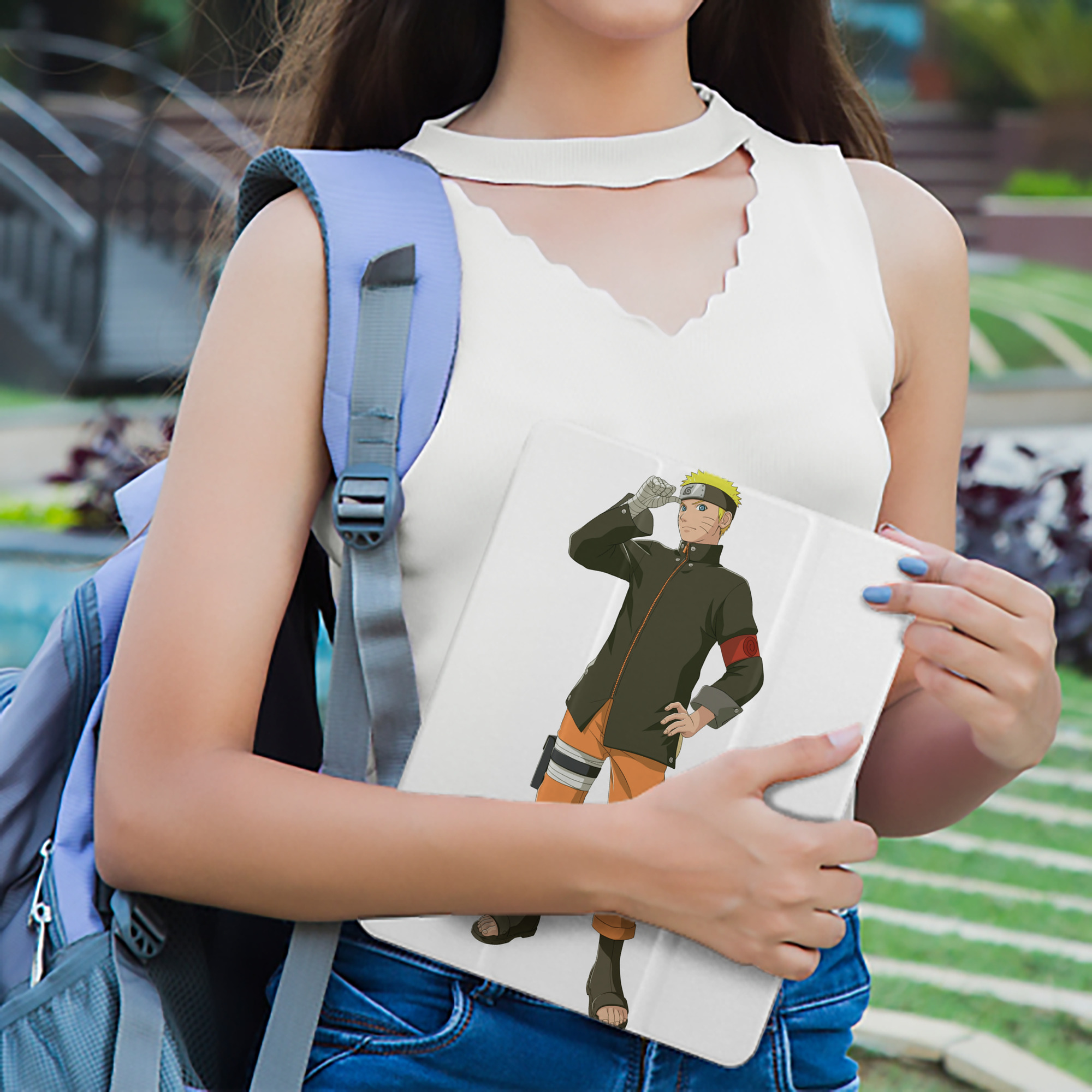 NARUTO -ナルト- うずまき ナルト Uzumaki Naruto IPad ケース ペン収納付き 三つ折りスタンド PUレザー×シリコン 対応機種9.5/10.5/10.9インチ