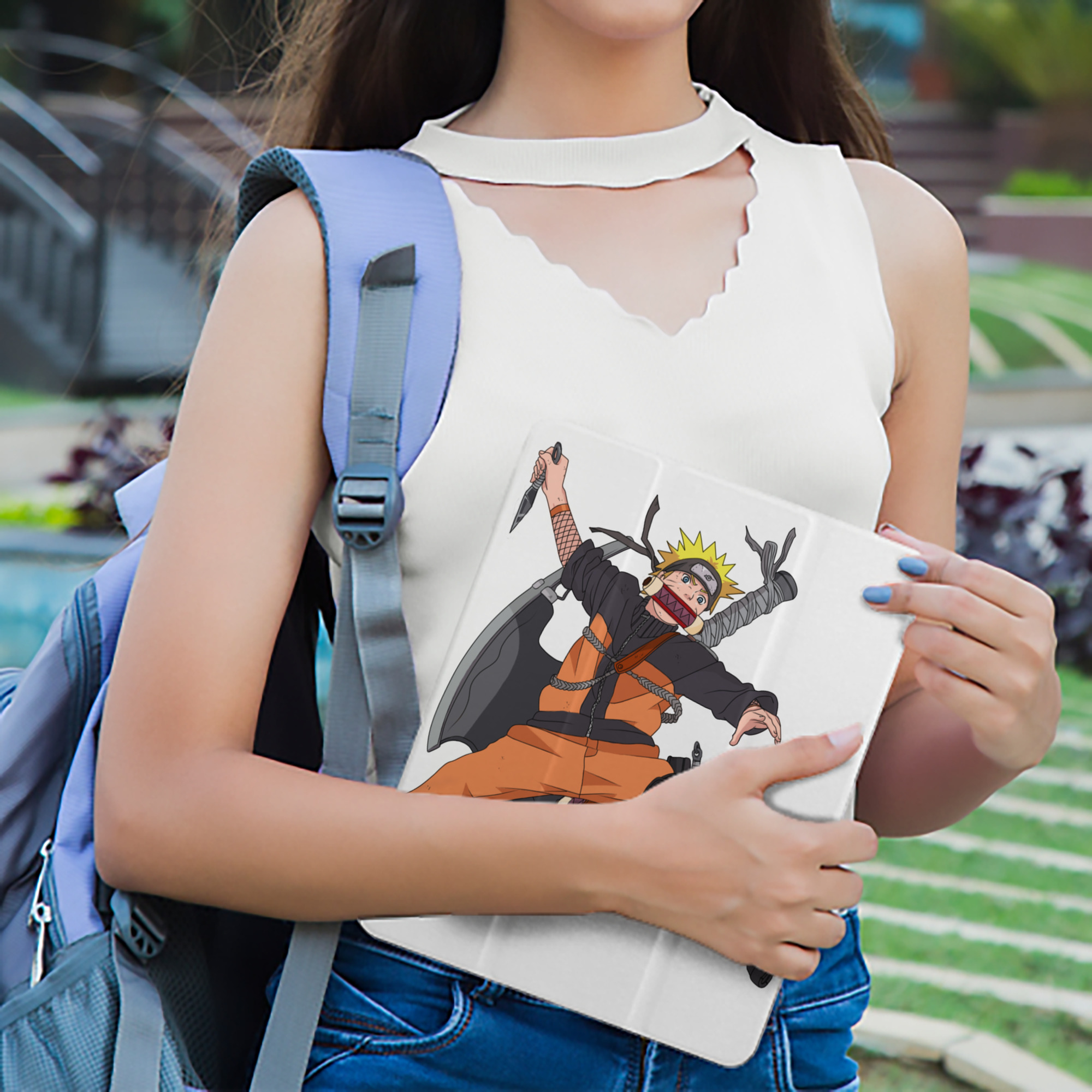 NARUTO -ナルト- うずまき ナルト Uzumaki Naruto IPad ケース ペン収納付き 三つ折りスタンド PUレザー×シリコン 対応機種9.5/10.5/10.9インチ