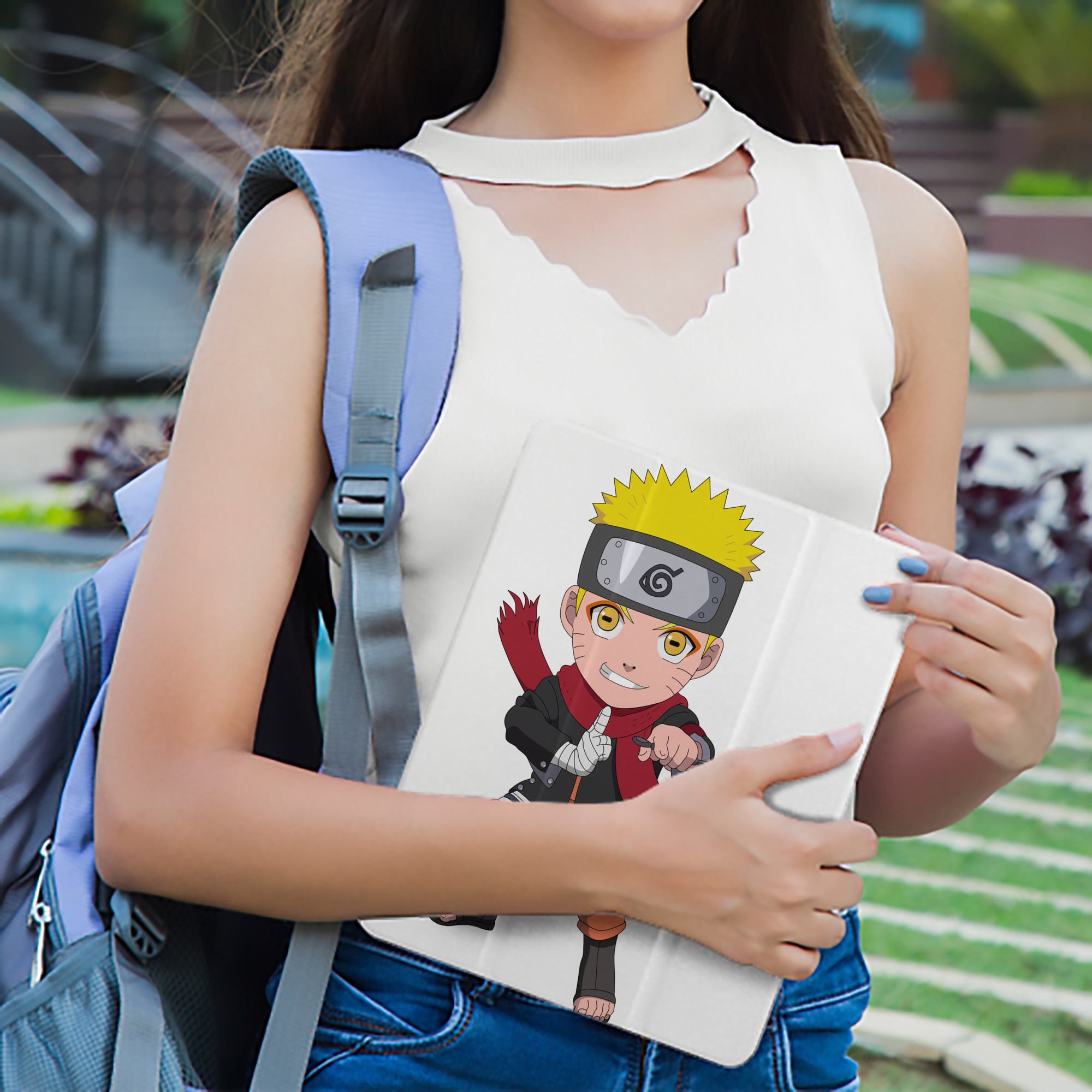NARUTO -ナルト- うずまき ナルト Uzumaki Naruto IPad ケース ペン収納付き 三つ折りスタンド PUレザー×シリコン 対応機種9.5/10.5/10.9インチ