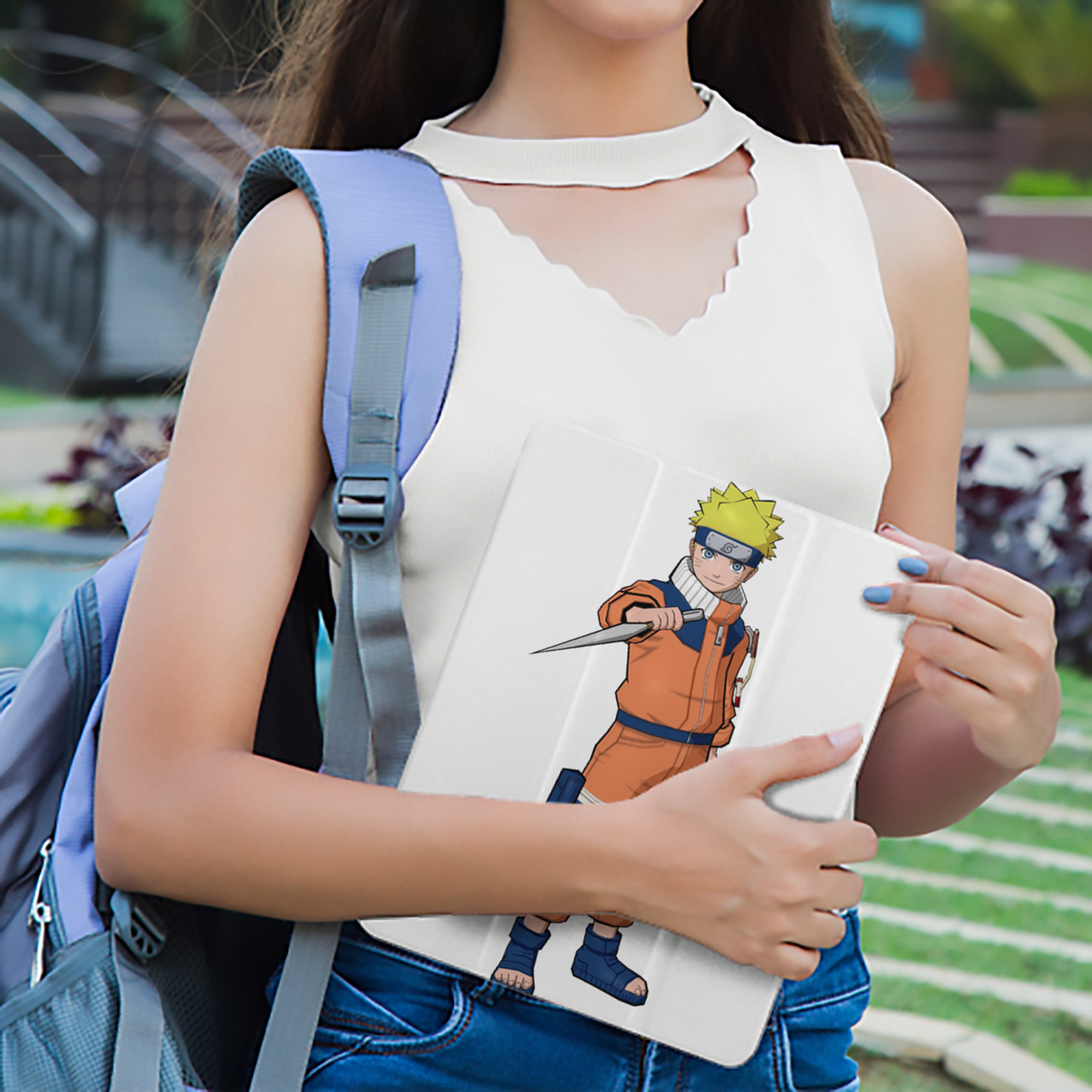 NARUTO -ナルト- うずまき ナルト Uzumaki Naruto IPad ケース ペン収納付き 三つ折りスタンド PUレザー×シリコン 対応機種9.5/10.5/10.9インチ