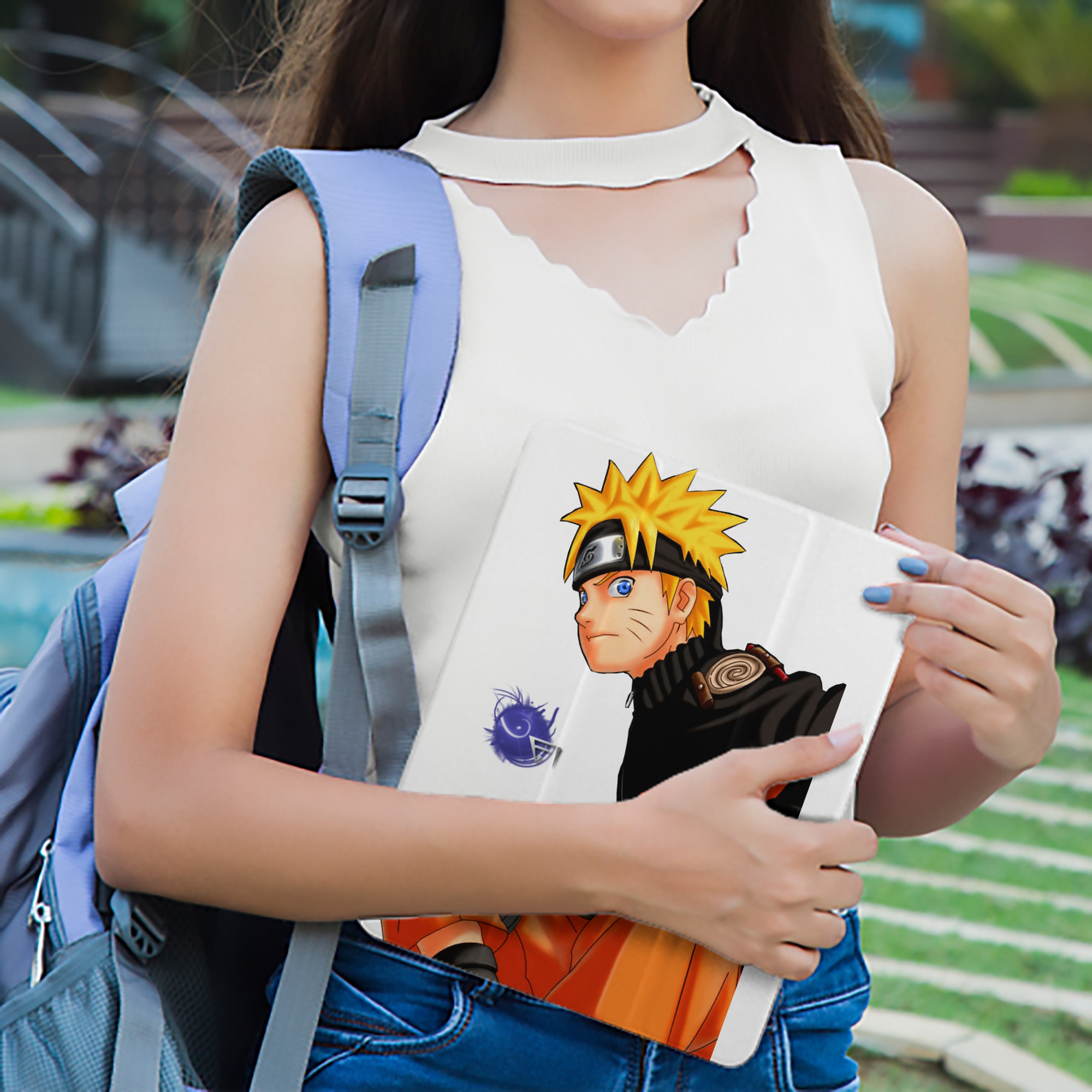 NARUTO -ナルト- うずまき ナルト Uzumaki Naruto IPad ケース ペン収納付き 三つ折りスタンド PUレザー×シリコン 対応機種9.5/10.5/10.9インチ