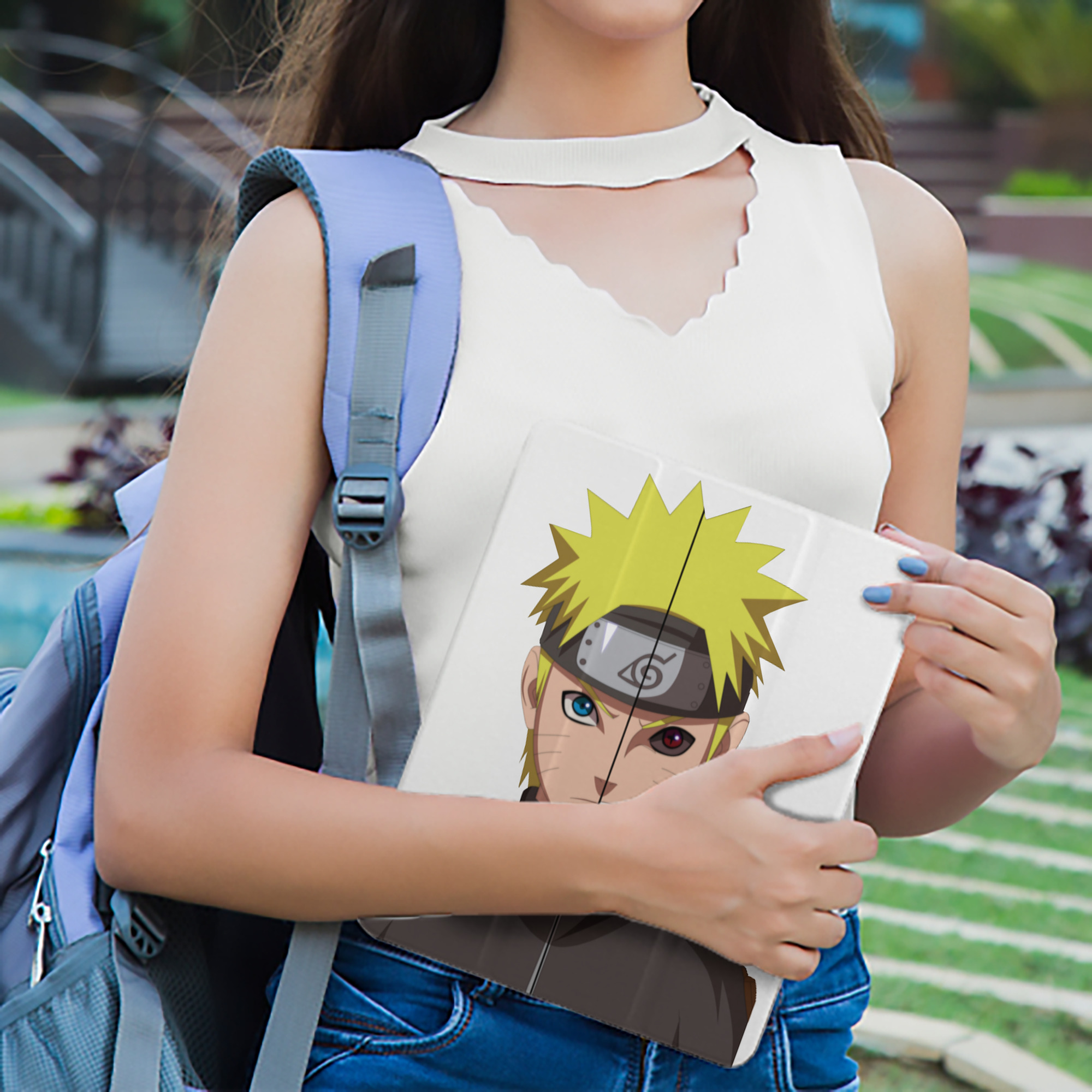 NARUTO -ナルト- うずまき ナルト Uzumaki Naruto IPad ケース ペン収納付き 三つ折りスタンド PUレザー×シリコン 対応機種9.5/10.5/10.9インチ