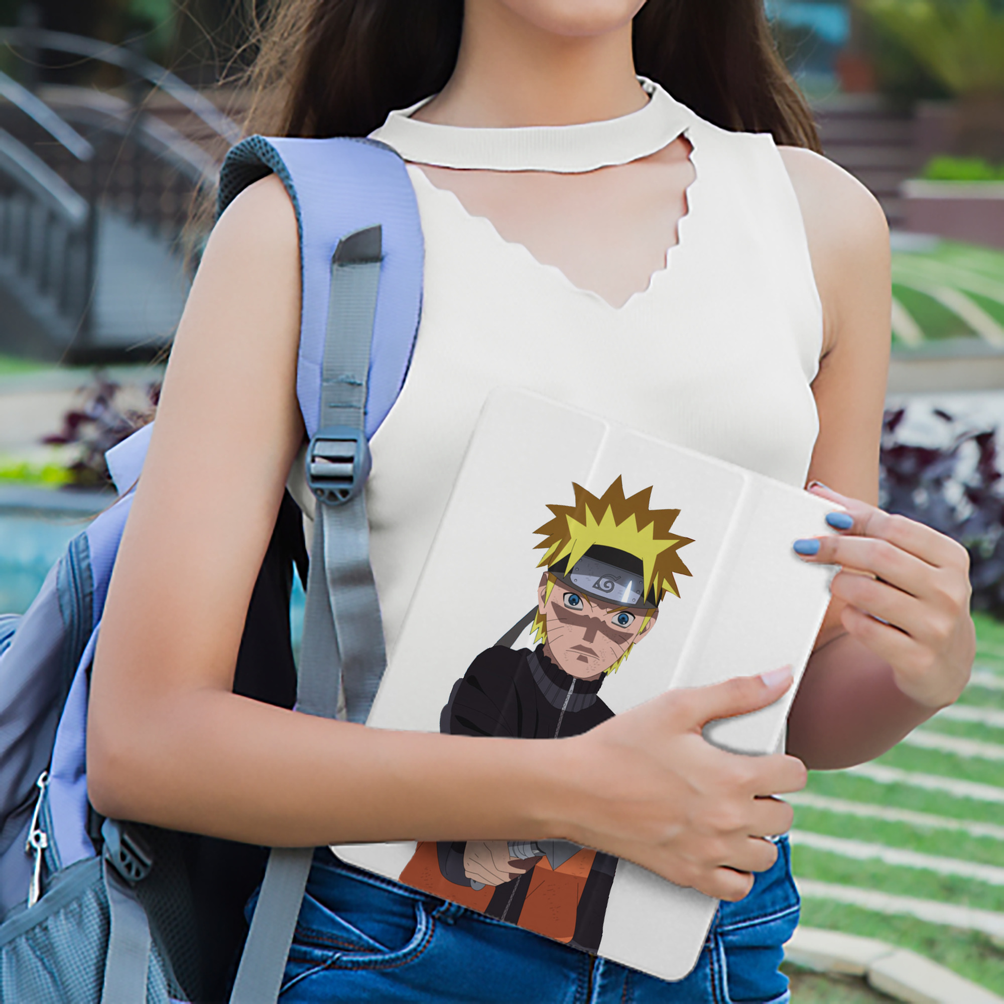 NARUTO -ナルト- うずまき ナルト Uzumaki Naruto IPad ケース ペン収納付き 三つ折りスタンド PUレザー×シリコン 対応機種9.5/10.5/10.9インチ