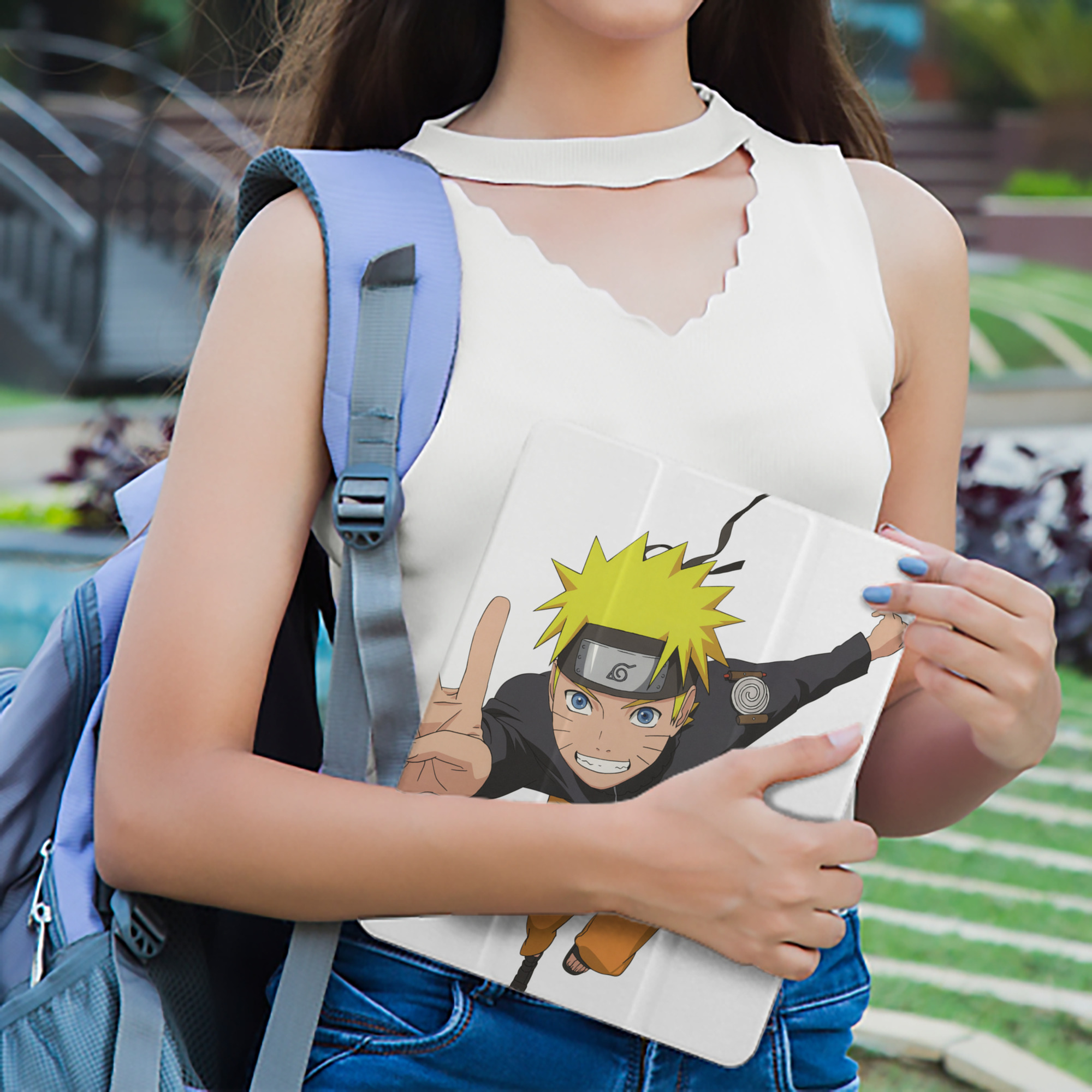 NARUTO -ナルト- うずまき ナルト Uzumaki Naruto IPad ケース ペン収納付き 三つ折りスタンド PUレザー×シリコン 対応機種9.5/10.5/10.9インチ