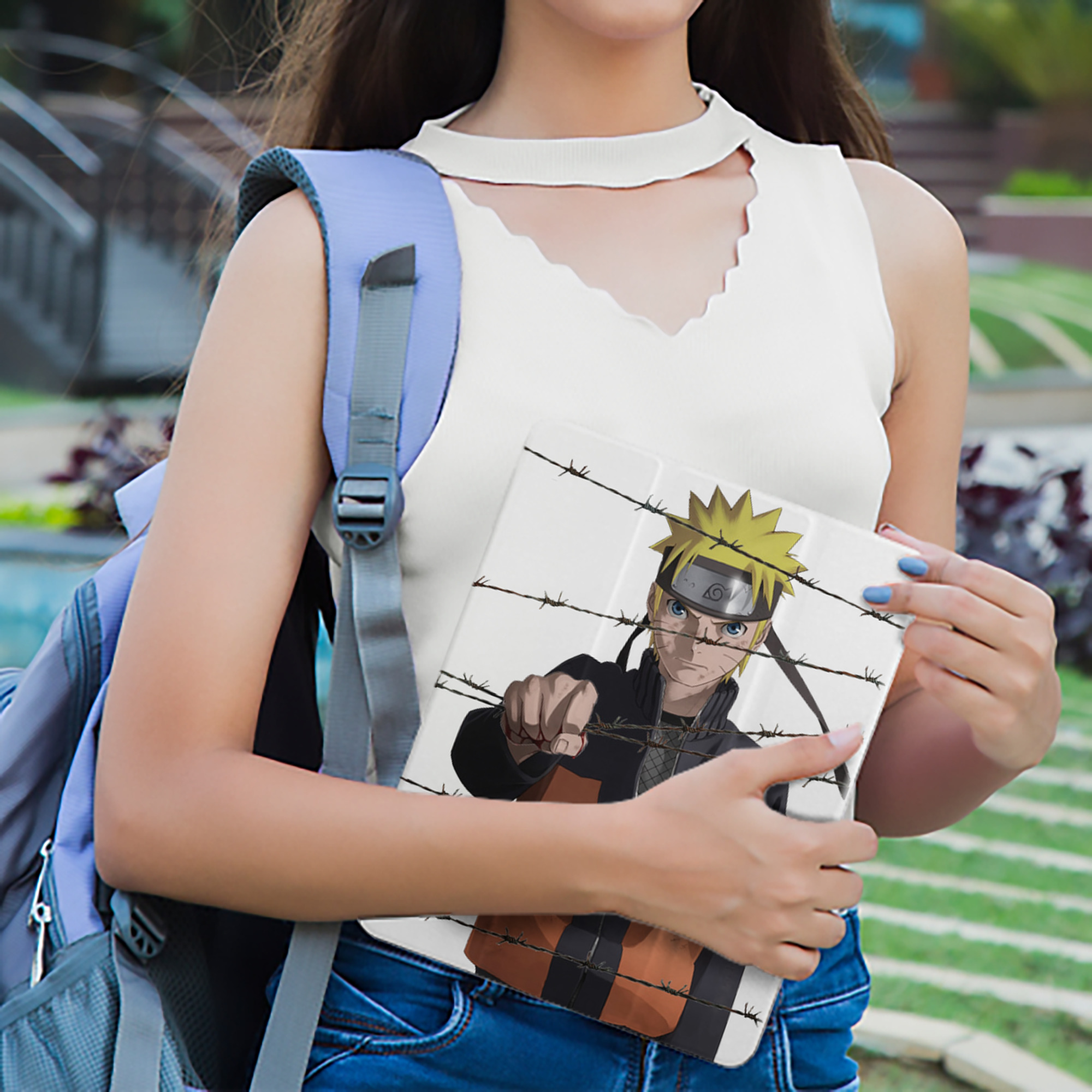 NARUTO -ナルト- うずまき ナルト Uzumaki Naruto IPad ケース ペン収納付き 三つ折りスタンド PUレザー×シリコン 対応機種9.5/10.5/10.9インチ