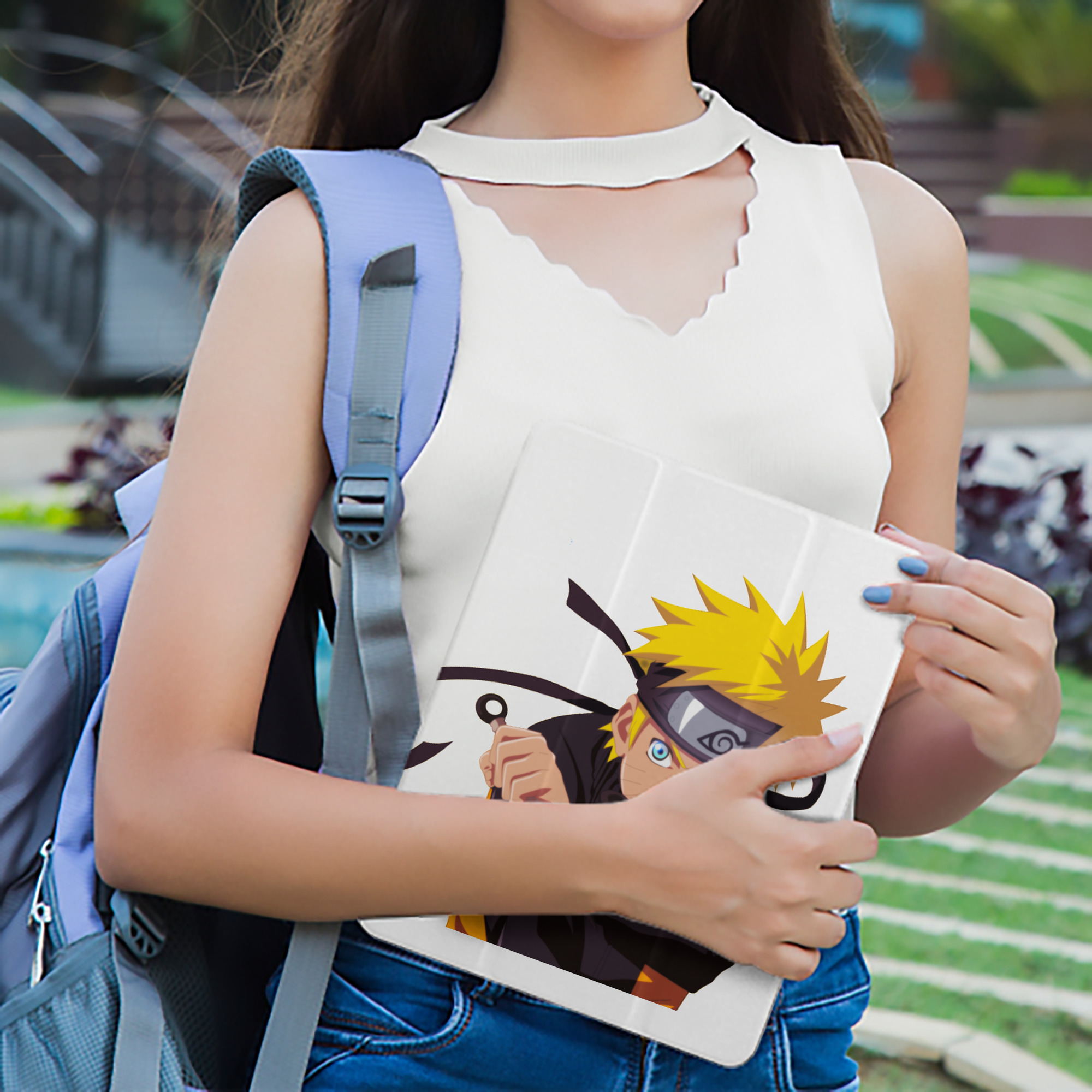 NARUTO -ナルト- うずまき ナルト Uzumaki Naruto IPad ケース ペン収納付き 三つ折りスタンド PUレザー×シリコン 対応機種9.5/10.5/10.9インチ
