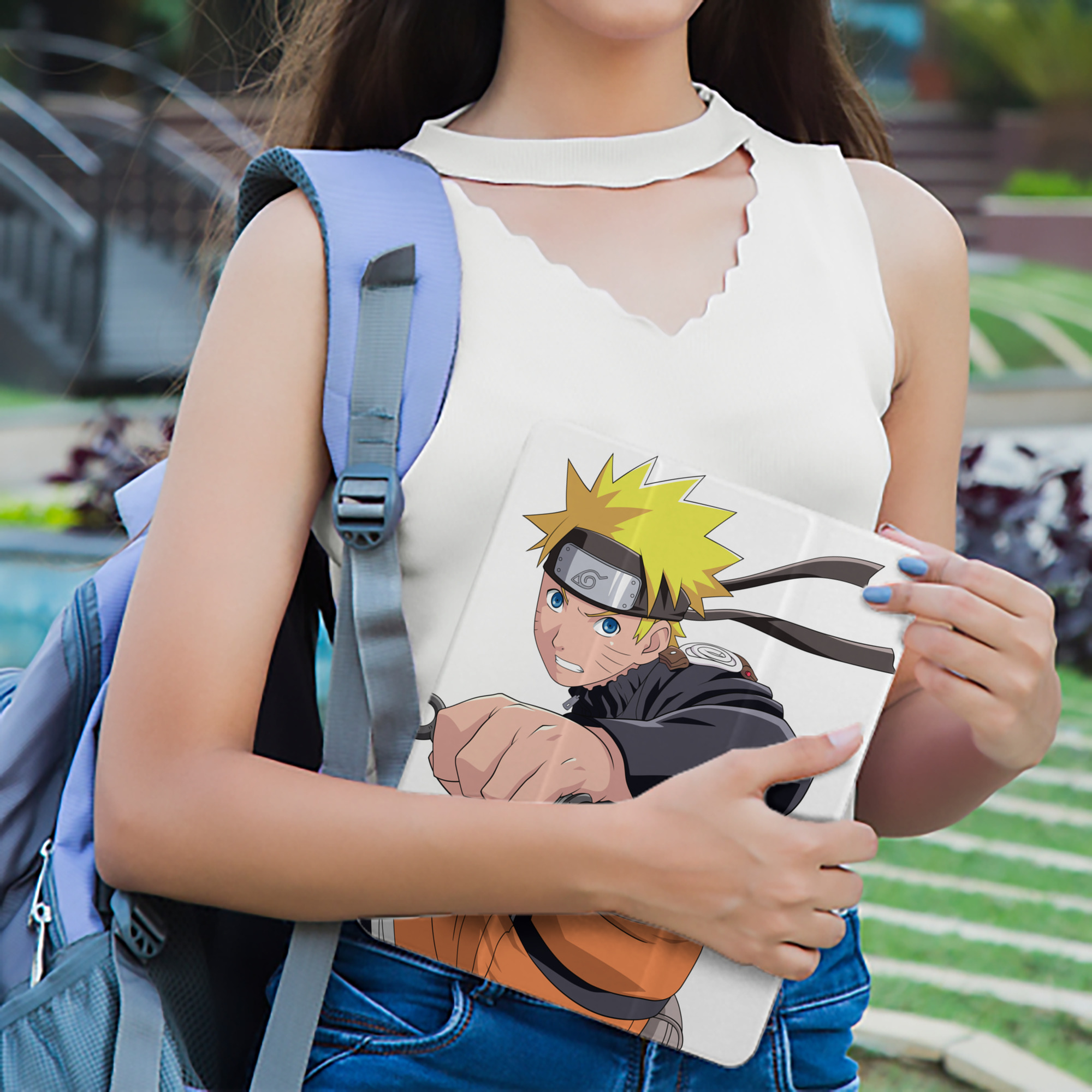 NARUTO -ナルト- うずまき ナルト Uzumaki Naruto IPad ケース ペン収納付き 三つ折りスタンド PUレザー×シリコン 対応機種9.5/10.5/10.9インチ