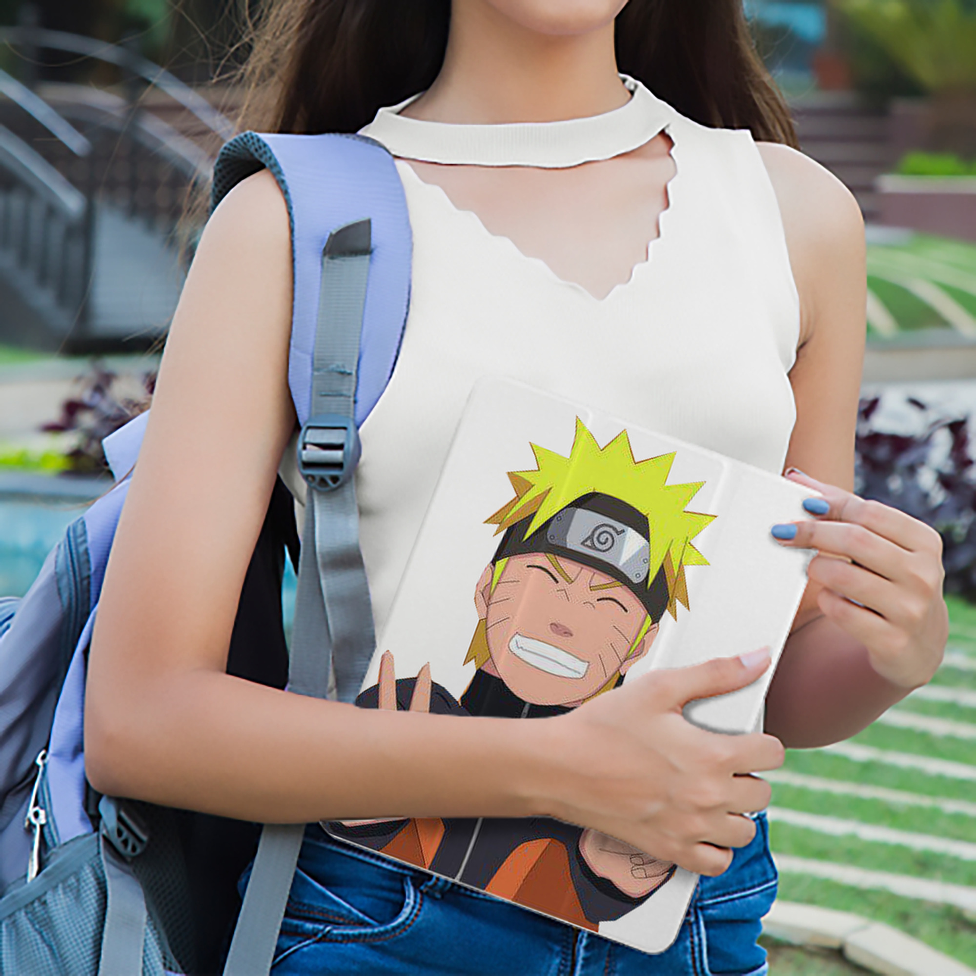 NARUTO -ナルト- うずまき ナルト Uzumaki Naruto IPad ケース ペン収納付き 三つ折りスタンド PUレザー×シリコン 対応機種9.5/10.5/10.9インチ