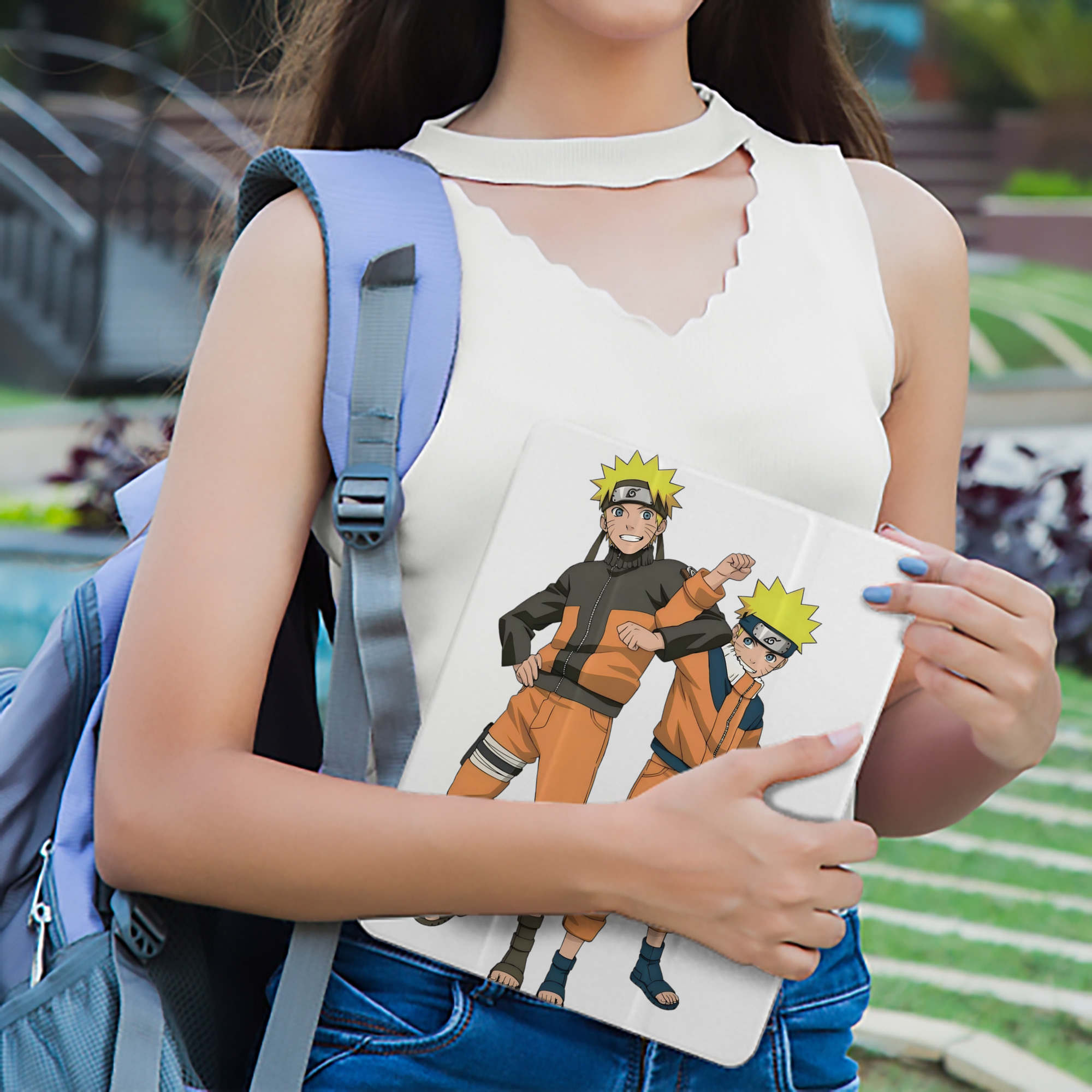 NARUTO -ナルト- うずまき ナルト Uzumaki Naruto IPad ケース ペン収納付き 三つ折りスタンド PUレザー×シリコン 対応機種9.5/10.5/10.9インチ