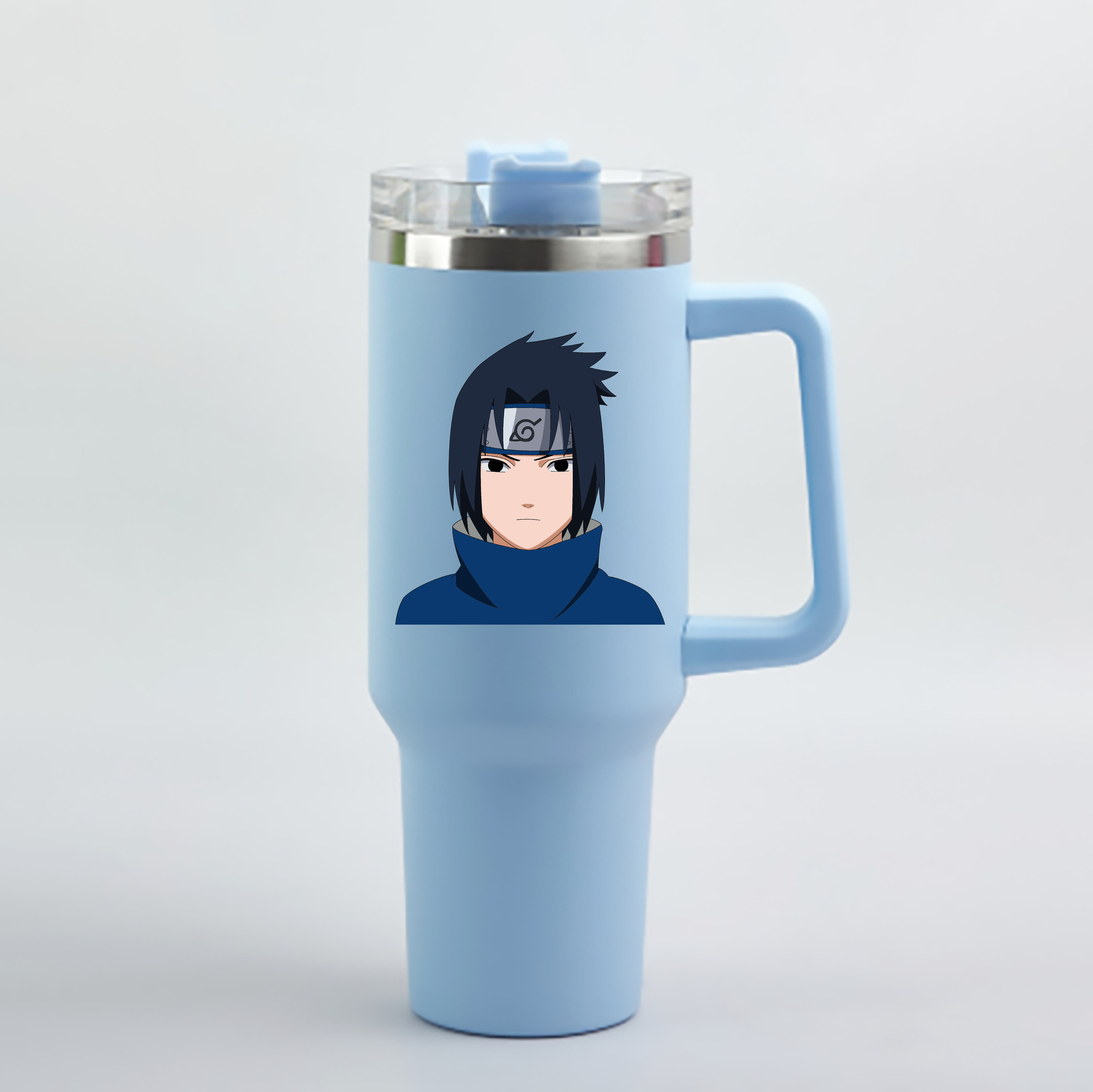 （画像用） NARUTO -ナルト- うちは サスケ Uchiha Sasuke 1200mL車用タンブラー - クリスタルステッカー（プラスチックストロー付き）