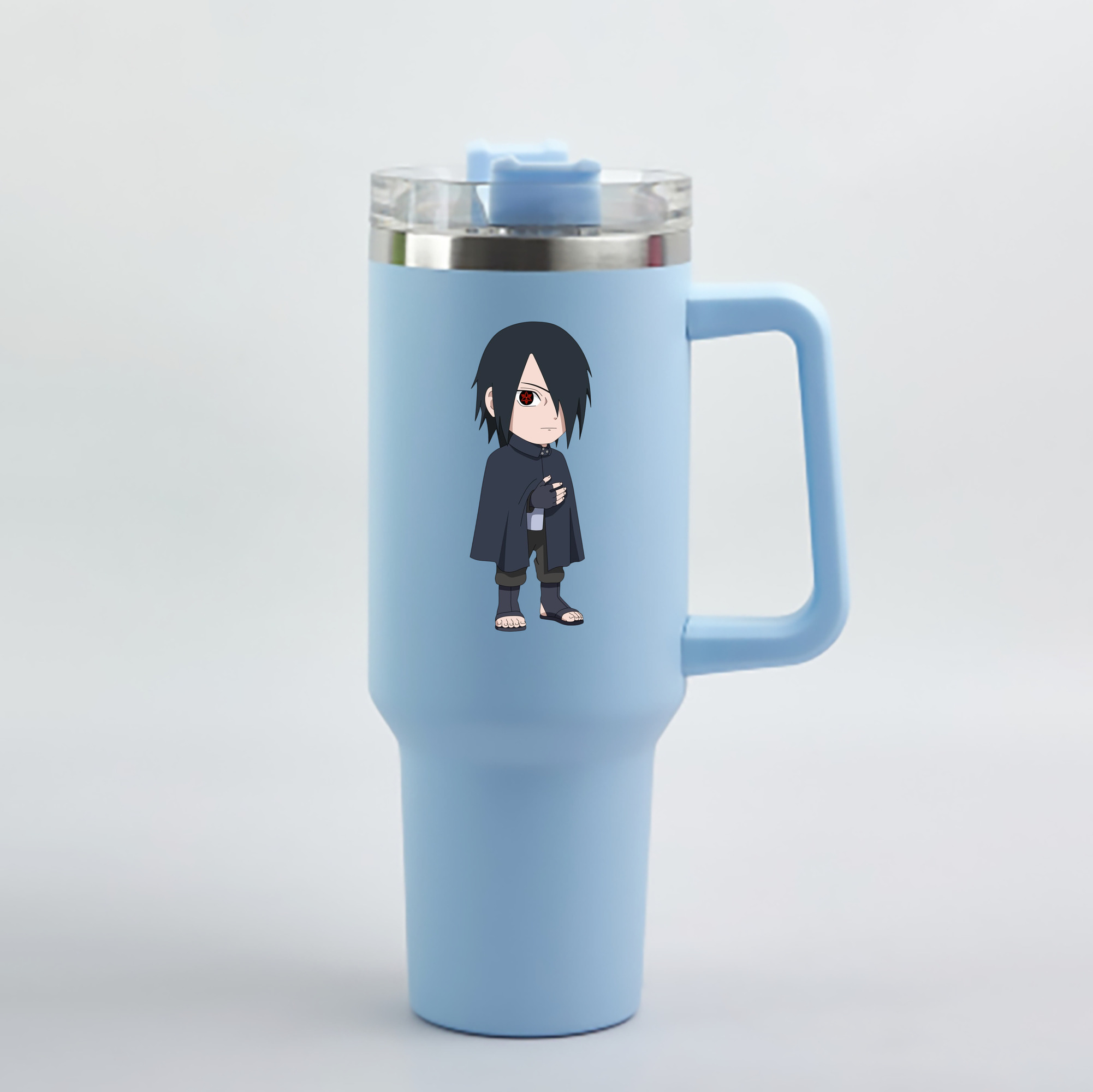 （画像用） NARUTO -ナルト- うちは サスケ Uchiha Sasuke 1200mL車用タンブラー - クリスタルステッカー（プラスチックストロー付き）