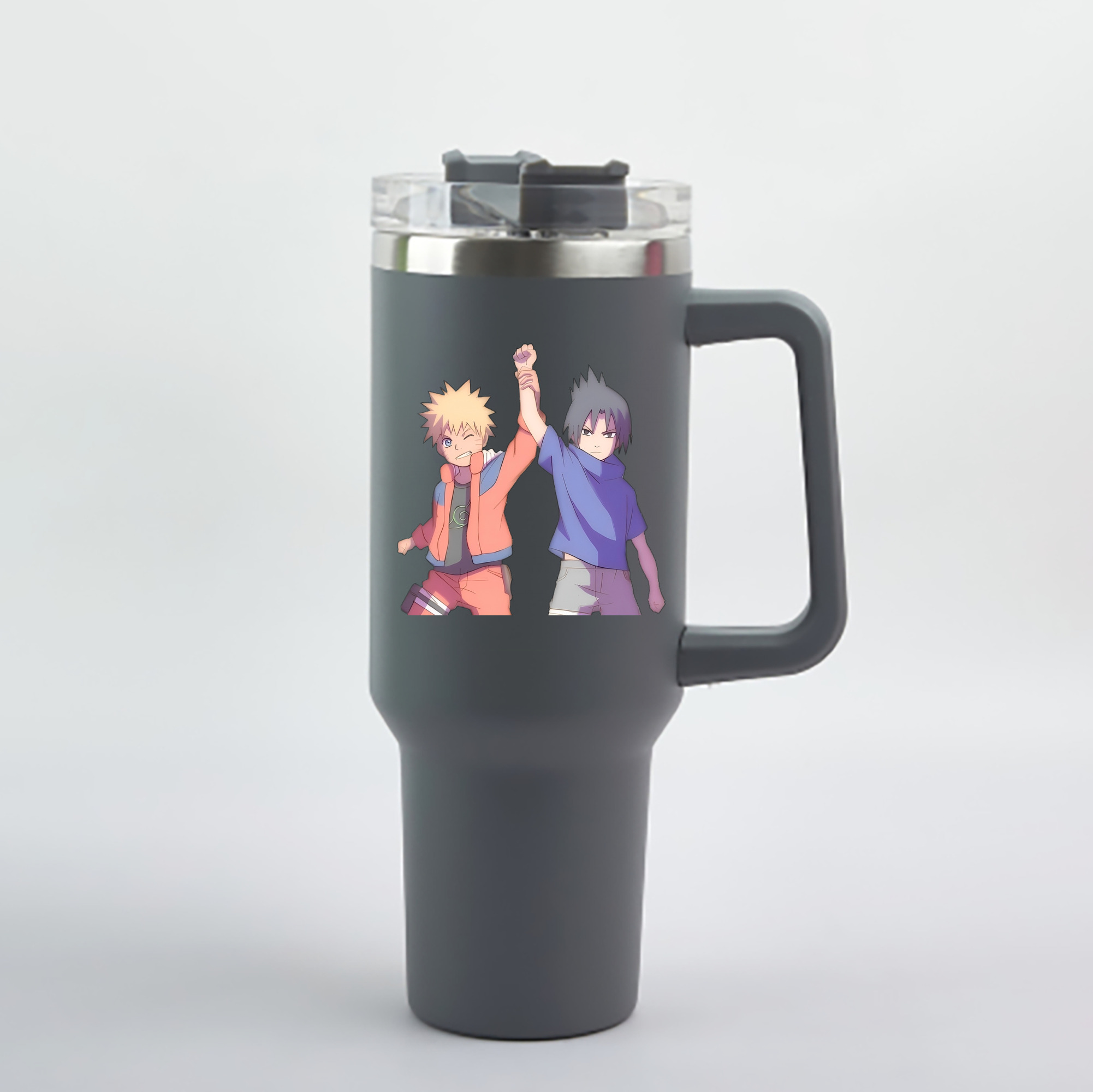 （画像用） NARUTO -ナルト- うちは サスケ Uchiha Sasuke 1200mL車用タンブラー - クリスタルステッカー（プラスチックストロー付き）