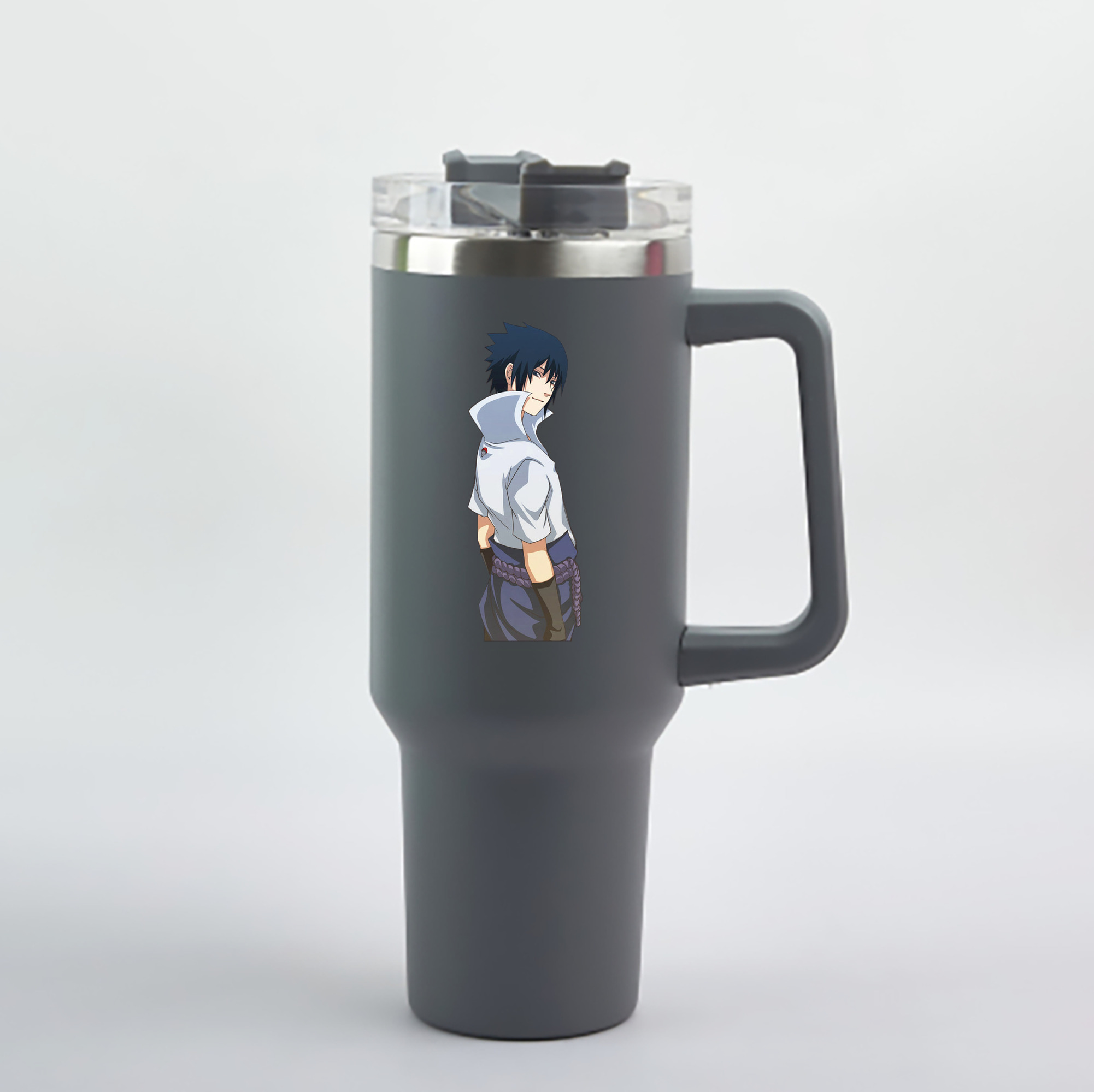 （画像用） NARUTO -ナルト- うちは サスケ Uchiha Sasuke 1200mL車用タンブラー - クリスタルステッカー（プラスチックストロー付き）