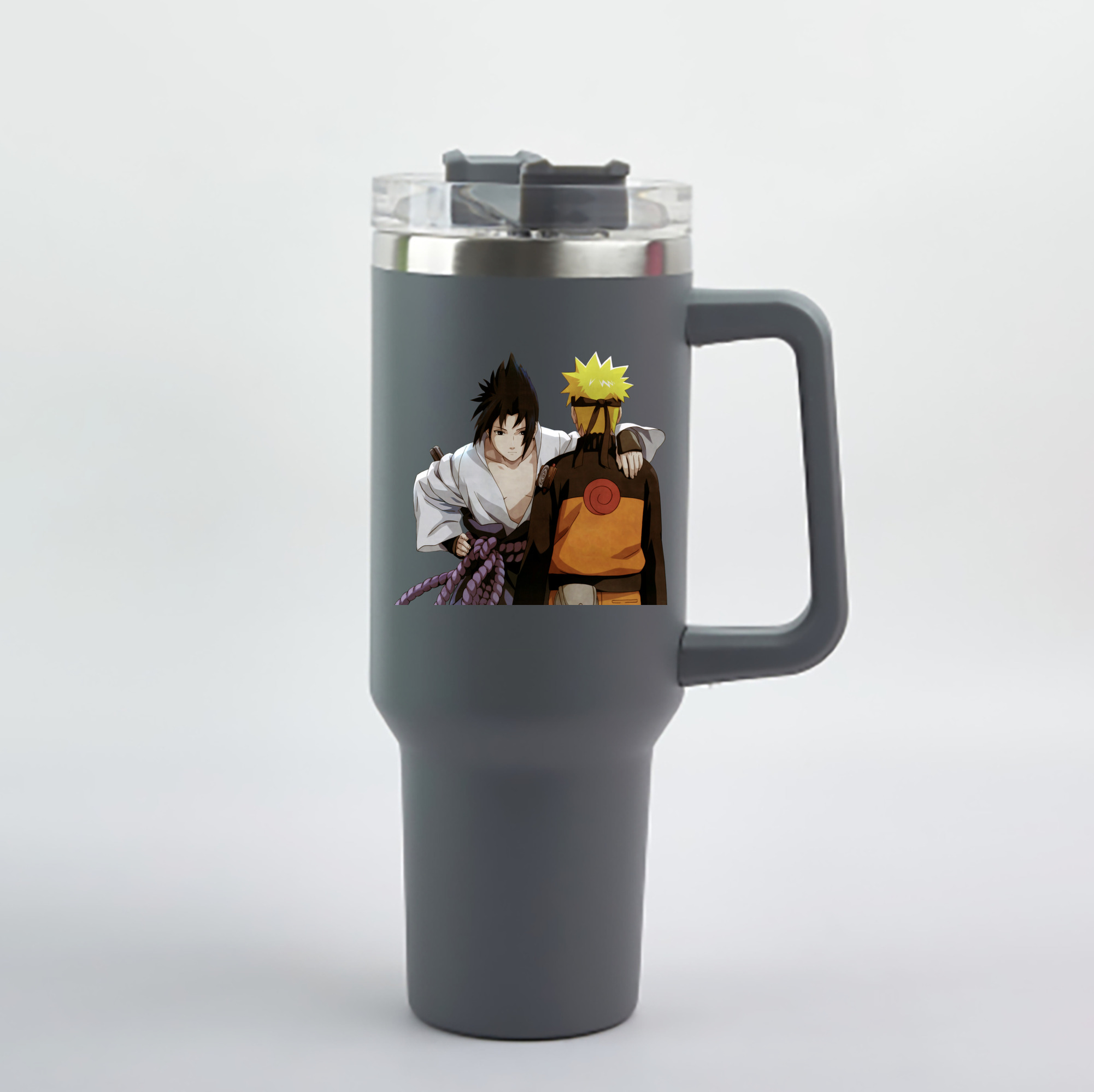（画像用） NARUTO -ナルト- うちは サスケ Uchiha Sasuke 1200mL車用タンブラー - クリスタルステッカー（プラスチックストロー付き）