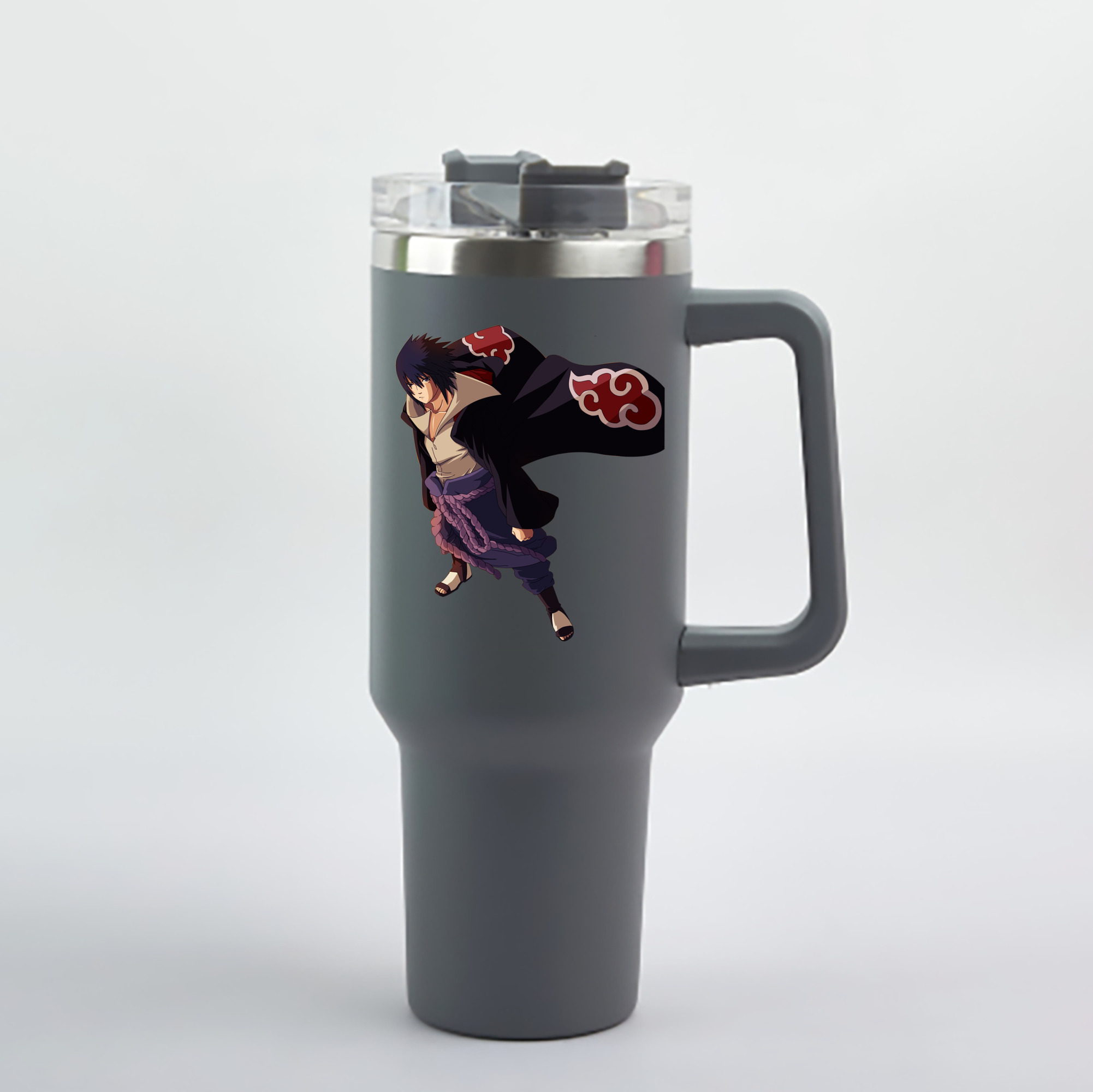 （画像用） NARUTO -ナルト- うちは サスケ Uchiha Sasuke 1200mL車用タンブラー - クリスタルステッカー（プラスチックストロー付き）