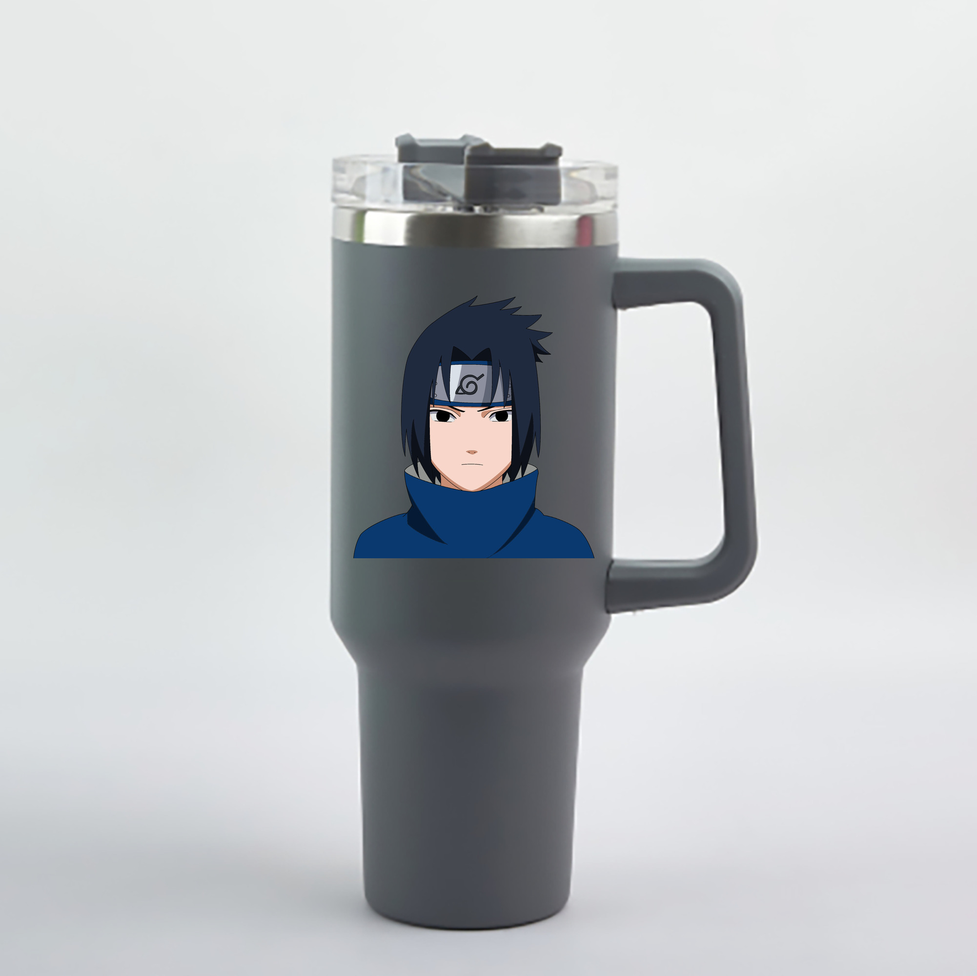 （画像用） NARUTO -ナルト- うちは サスケ Uchiha Sasuke 1200mL車用タンブラー - クリスタルステッカー（プラスチックストロー付き）