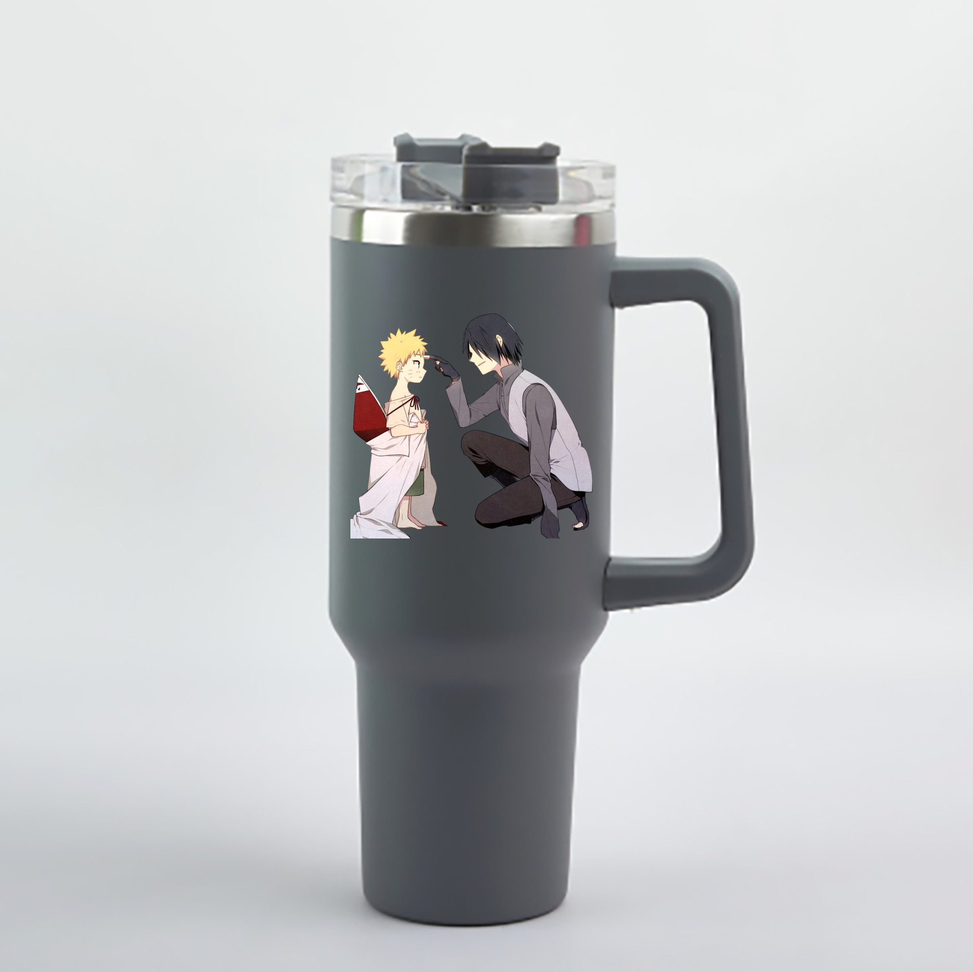 （画像用） NARUTO -ナルト- うちは サスケ Uchiha Sasuke 1200mL車用タンブラー - クリスタルステッカー（プラスチックストロー付き）