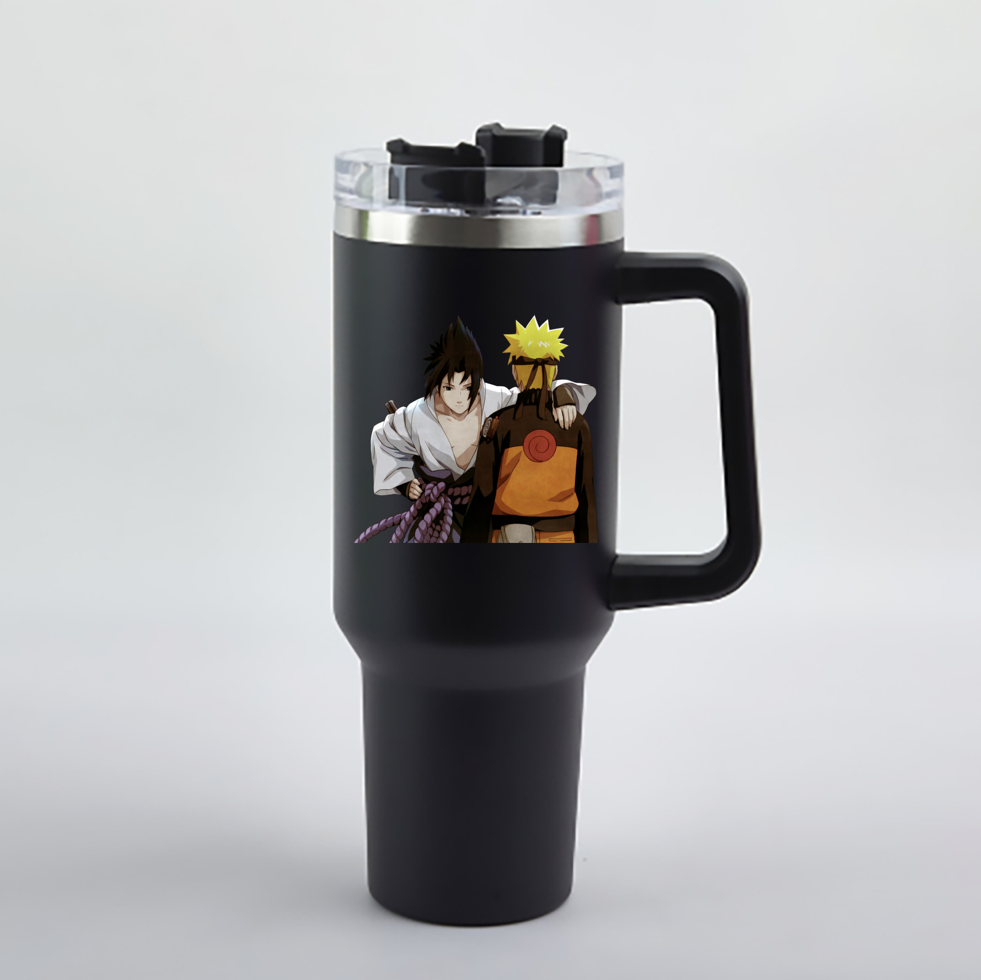 （画像用） NARUTO -ナルト- うちは サスケ Uchiha Sasuke 1200mL車用タンブラー - クリスタルステッカー（プラスチックストロー付き）