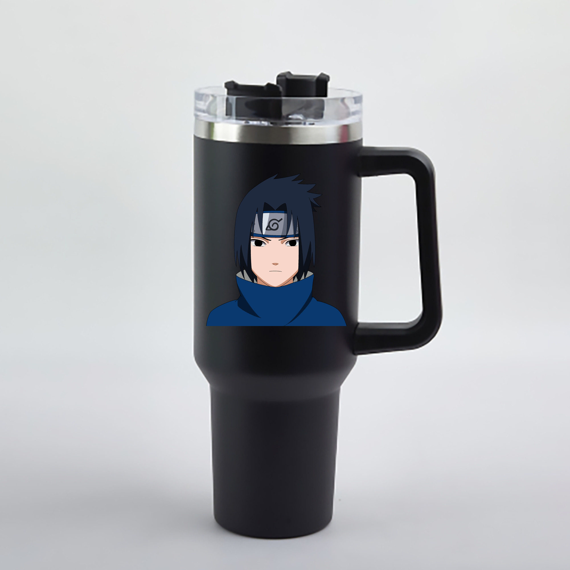 （画像用） NARUTO -ナルト- うちは サスケ Uchiha Sasuke 1200mL車用タンブラー - クリスタルステッカー（プラスチックストロー付き）