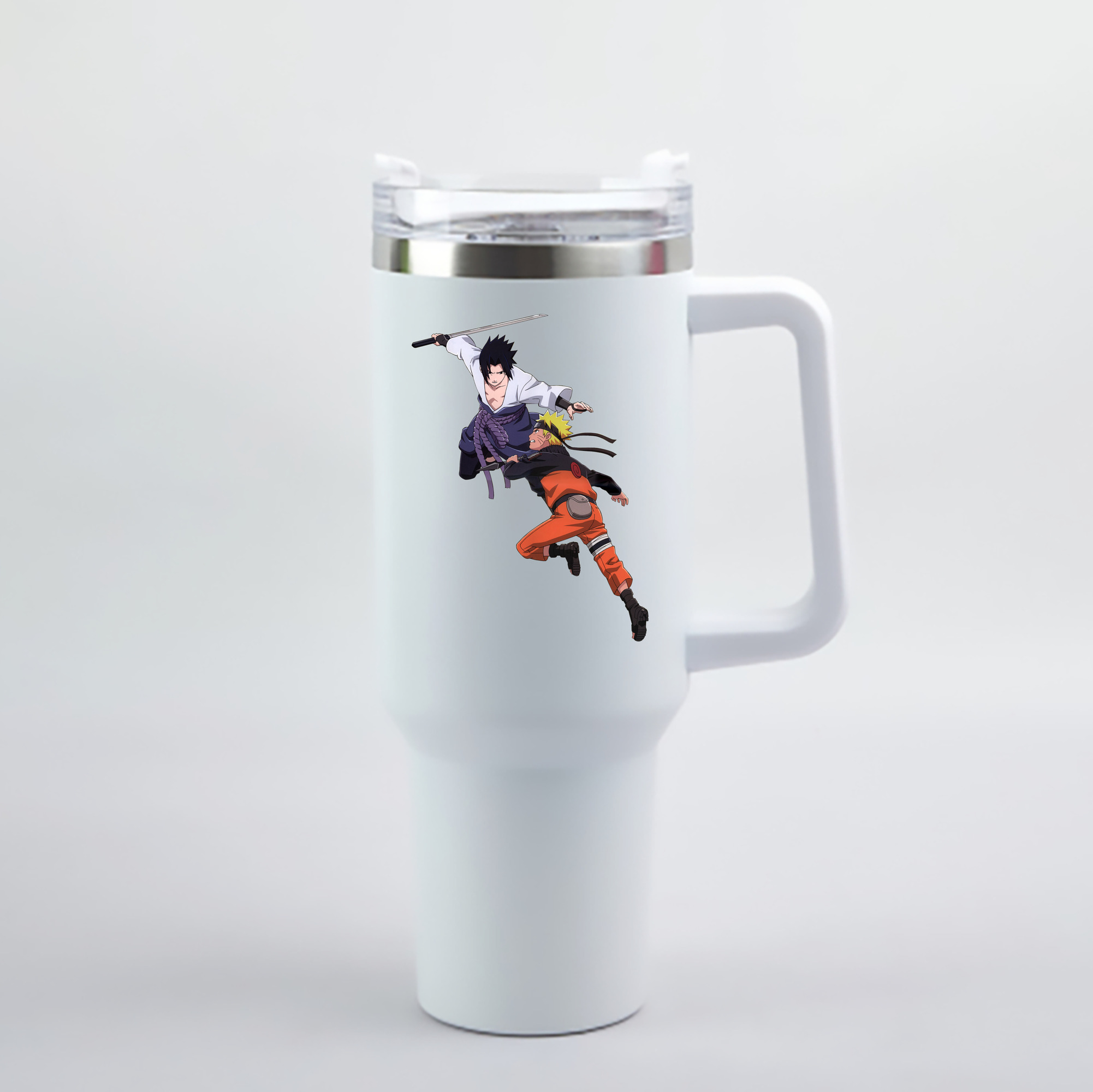 （画像用） NARUTO -ナルト- うちは サスケ Uchiha Sasuke 1200mL車用タンブラー - クリスタルステッカー（プラスチックストロー付き）