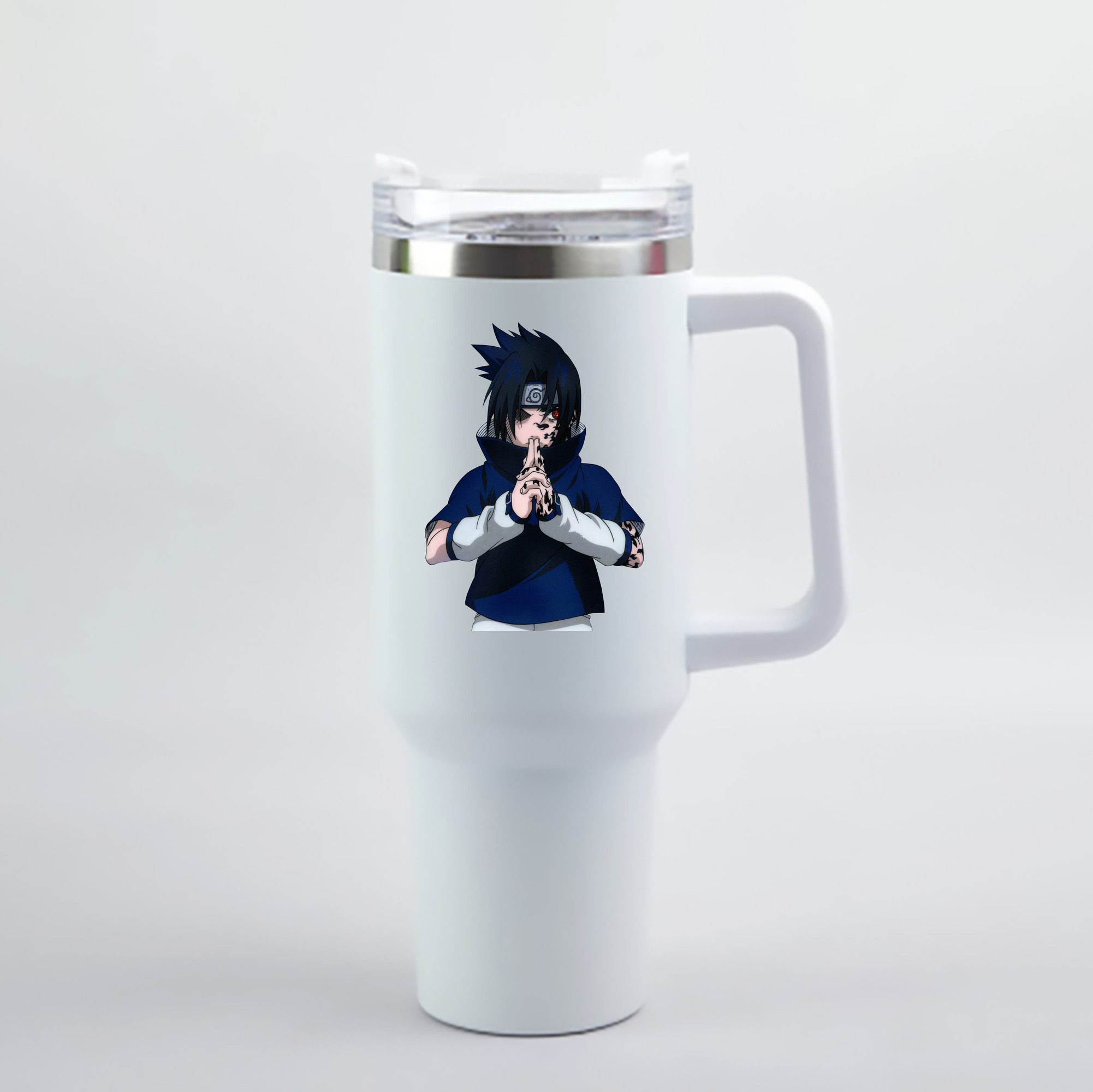 （画像用） NARUTO -ナルト- うちは サスケ Uchiha Sasuke 1200mL車用タンブラー - クリスタルステッカー（プラスチックストロー付き）