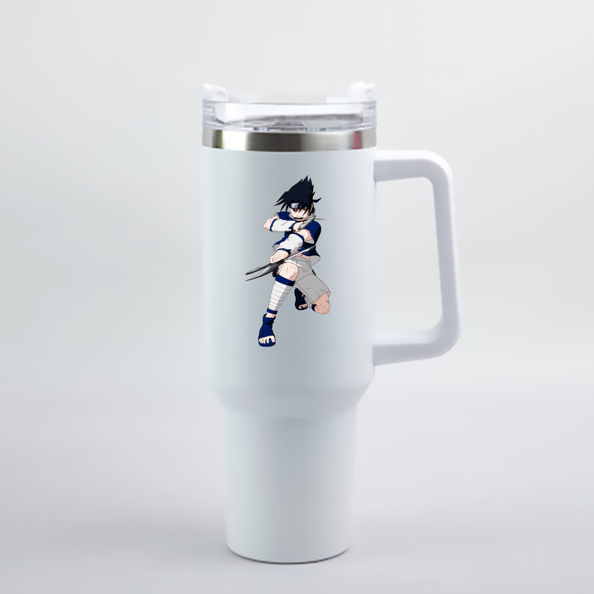 （画像用） NARUTO -ナルト- うちは サスケ Uchiha Sasuke 1200mL車用タンブラー - クリスタルステッカー（プラスチックストロー付き）