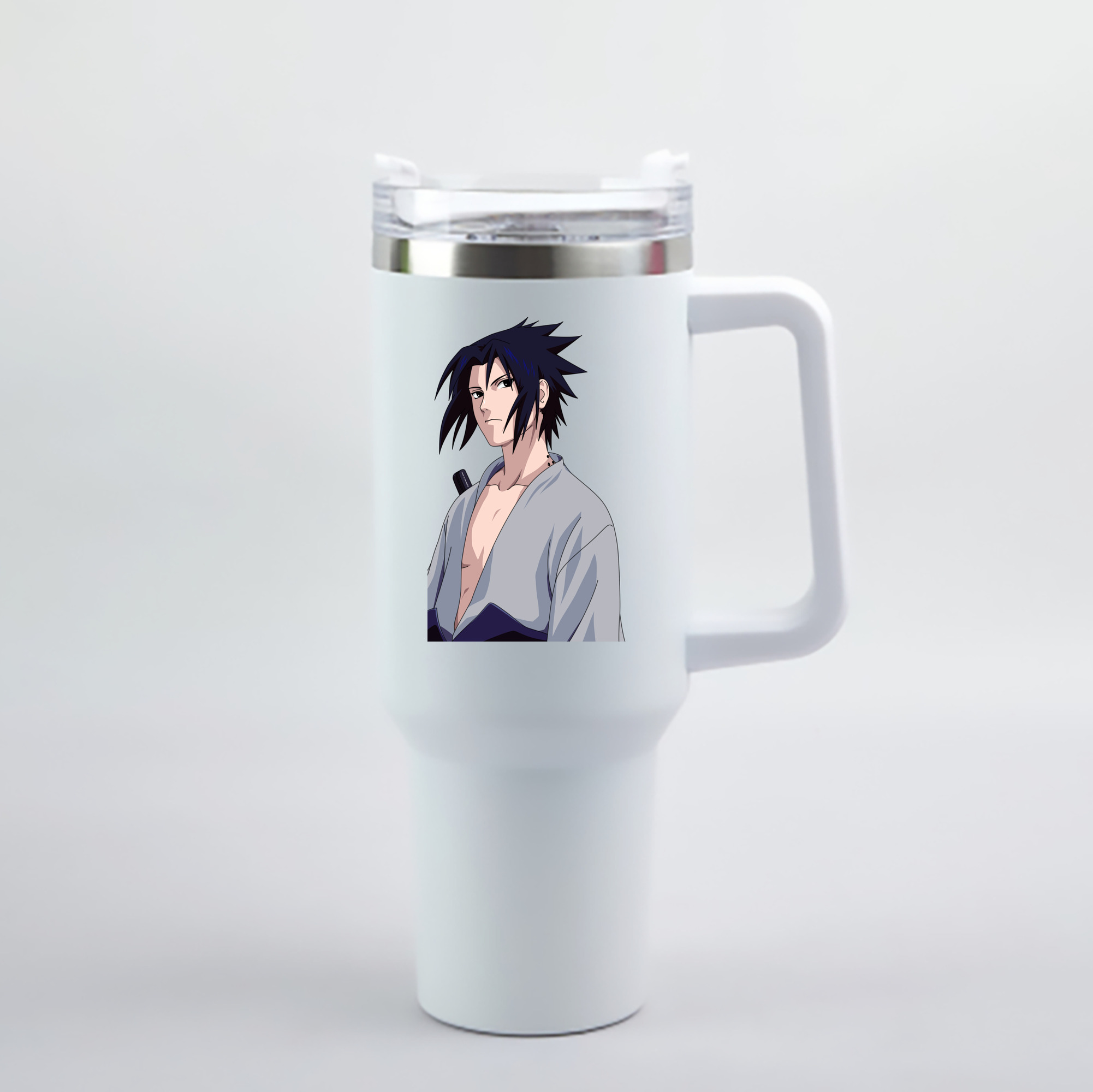 （画像用） NARUTO -ナルト- うちは サスケ Uchiha Sasuke 1200mL車用タンブラー - クリスタルステッカー（プラスチックストロー付き）