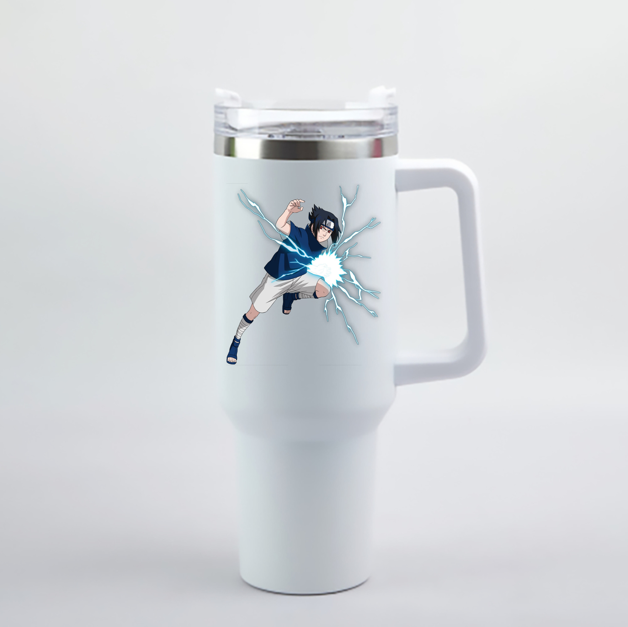 （画像用） NARUTO -ナルト- うちは サスケ Uchiha Sasuke 1200mL車用タンブラー - クリスタルステッカー（プラスチックストロー付き）