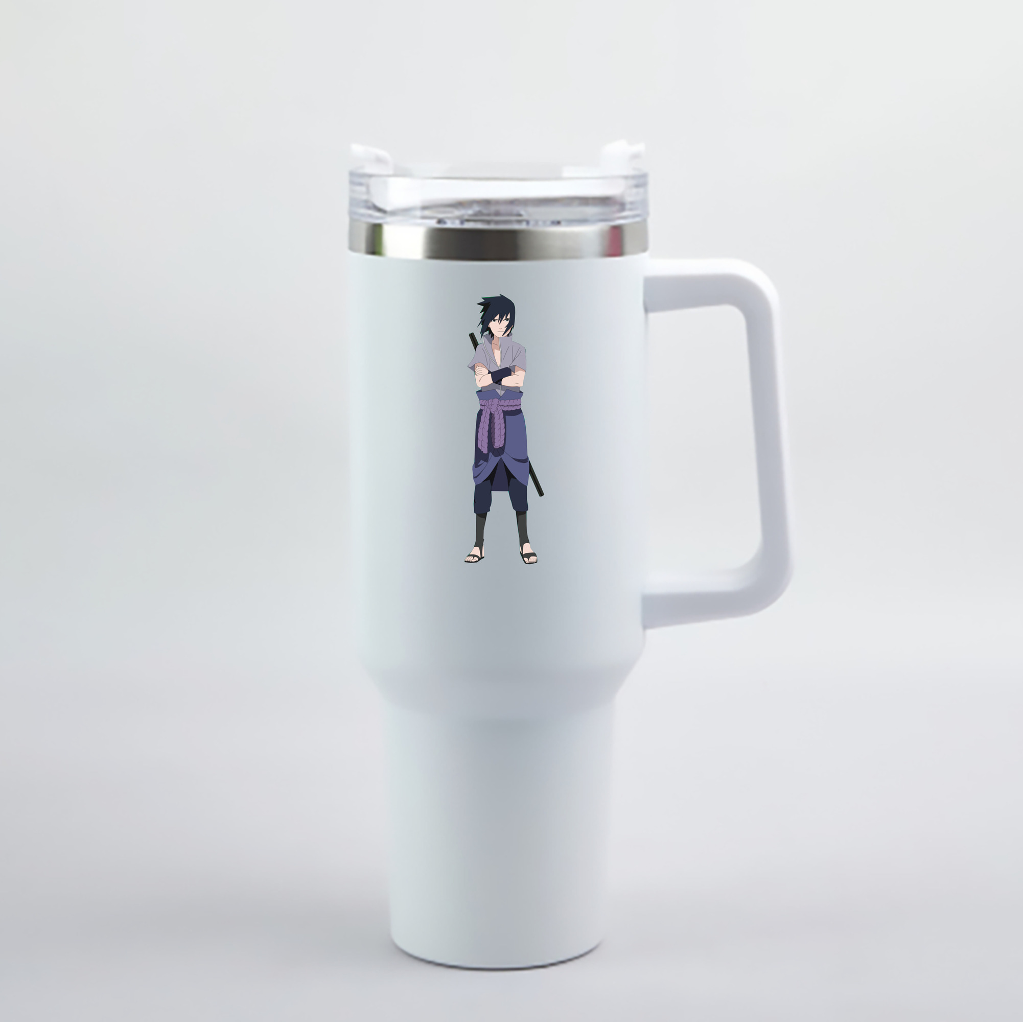 （画像用） NARUTO -ナルト- うちは サスケ Uchiha Sasuke 1200mL車用タンブラー - クリスタルステッカー（プラスチックストロー付き）