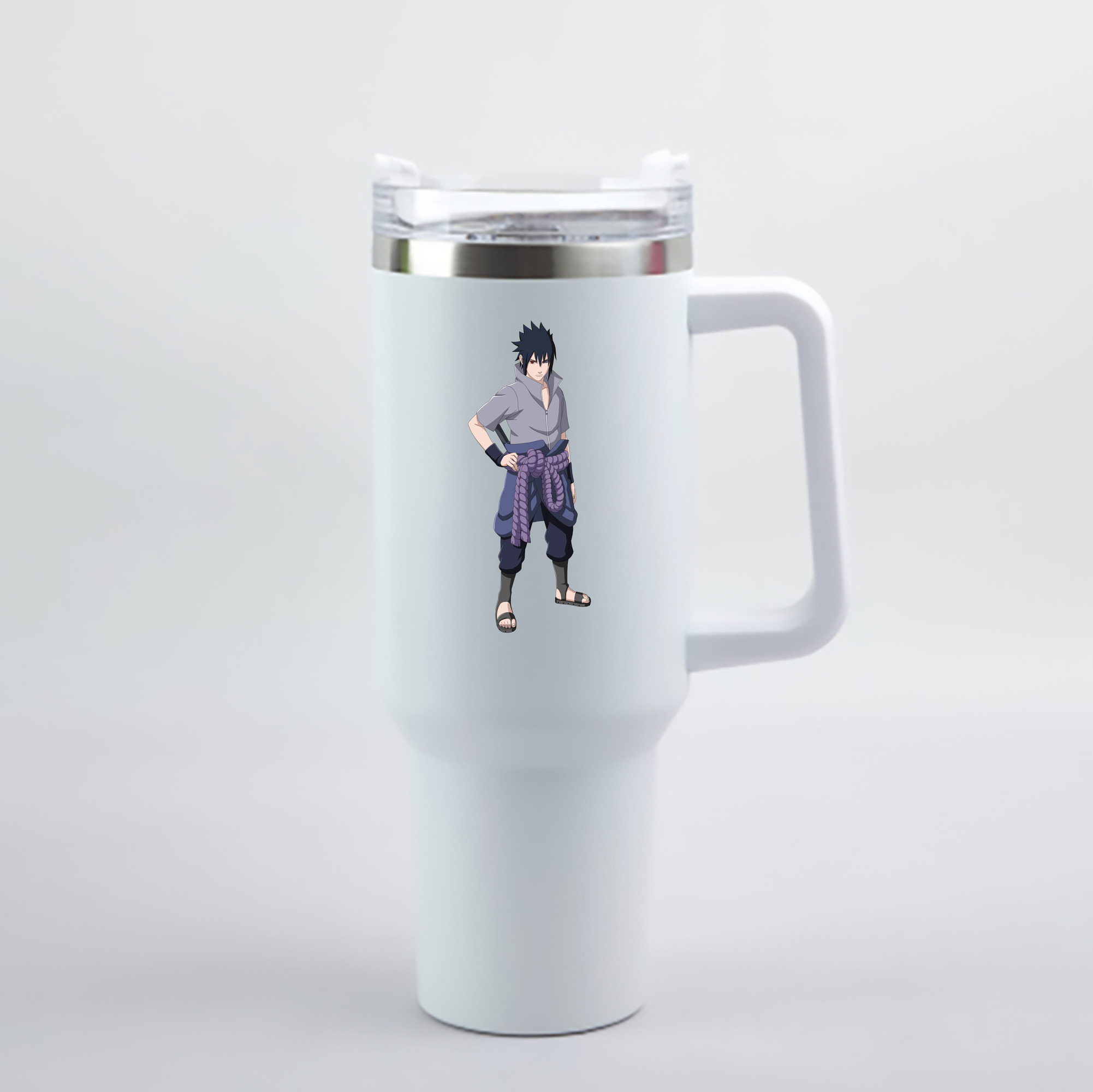 （画像用） NARUTO -ナルト- うちは サスケ Uchiha Sasuke 1200mL車用タンブラー - クリスタルステッカー（プラスチックストロー付き）