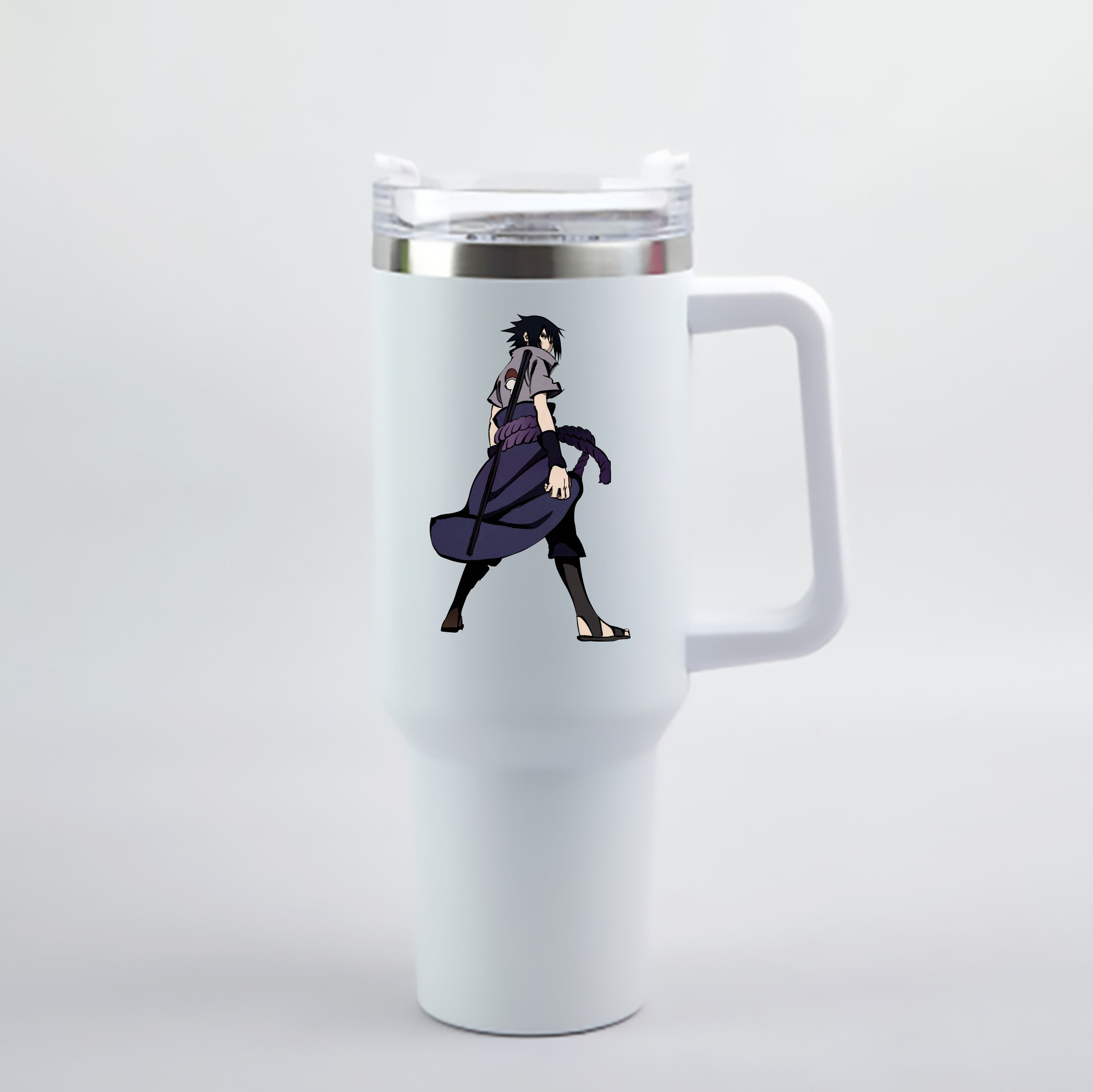 （画像用） NARUTO -ナルト- うちは サスケ Uchiha Sasuke 1200mL車用タンブラー - クリスタルステッカー（プラスチックストロー付き）