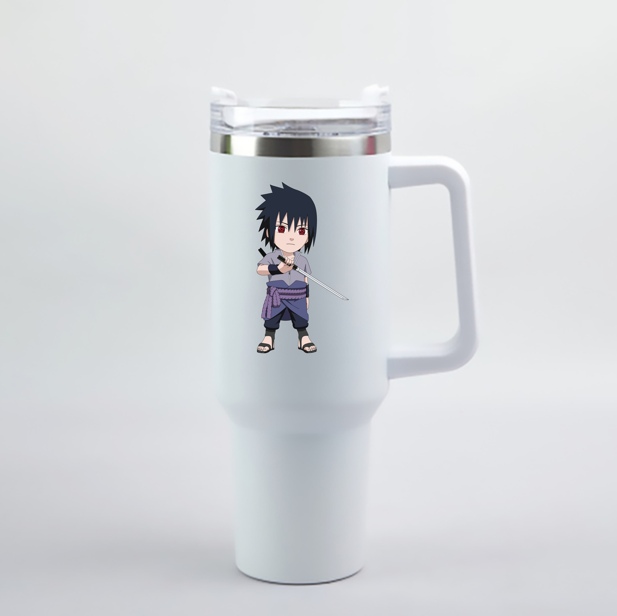 （画像用） NARUTO -ナルト- うちは サスケ Uchiha Sasuke 1200mL車用タンブラー - クリスタルステッカー（プラスチックストロー付き）