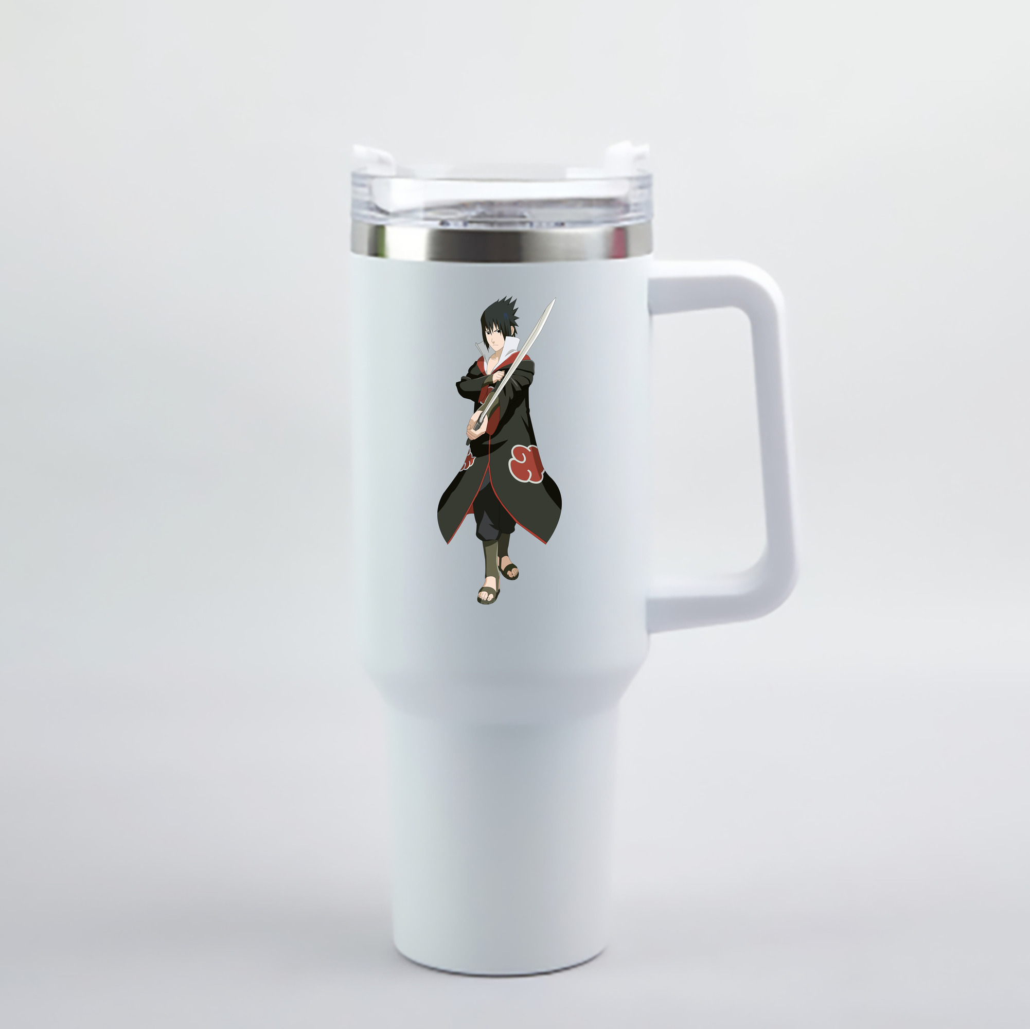 （画像用） NARUTO -ナルト- うちは サスケ Uchiha Sasuke 1200mL車用タンブラー - クリスタルステッカー（プラスチックストロー付き）
