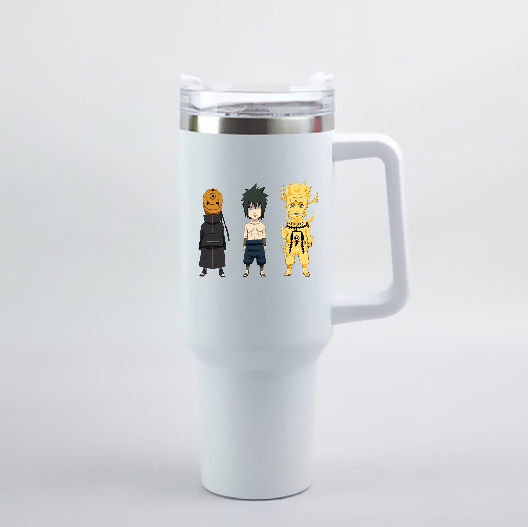 （画像用） NARUTO -ナルト- うちは サスケ Uchiha Sasuke 1200mL車用タンブラー - クリスタルステッカー（プラスチックストロー付き）