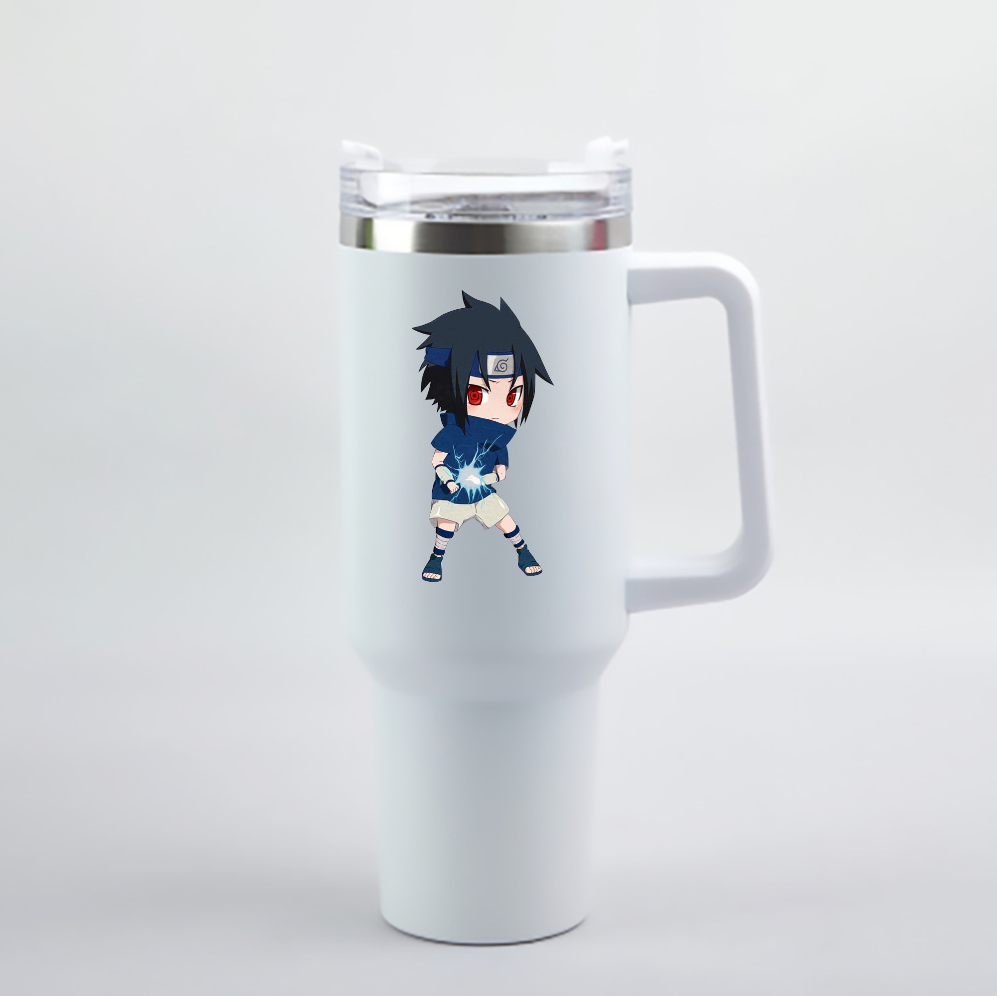 （画像用） NARUTO -ナルト- うちは サスケ Uchiha Sasuke 1200mL車用タンブラー - クリスタルステッカー（プラスチックストロー付き）