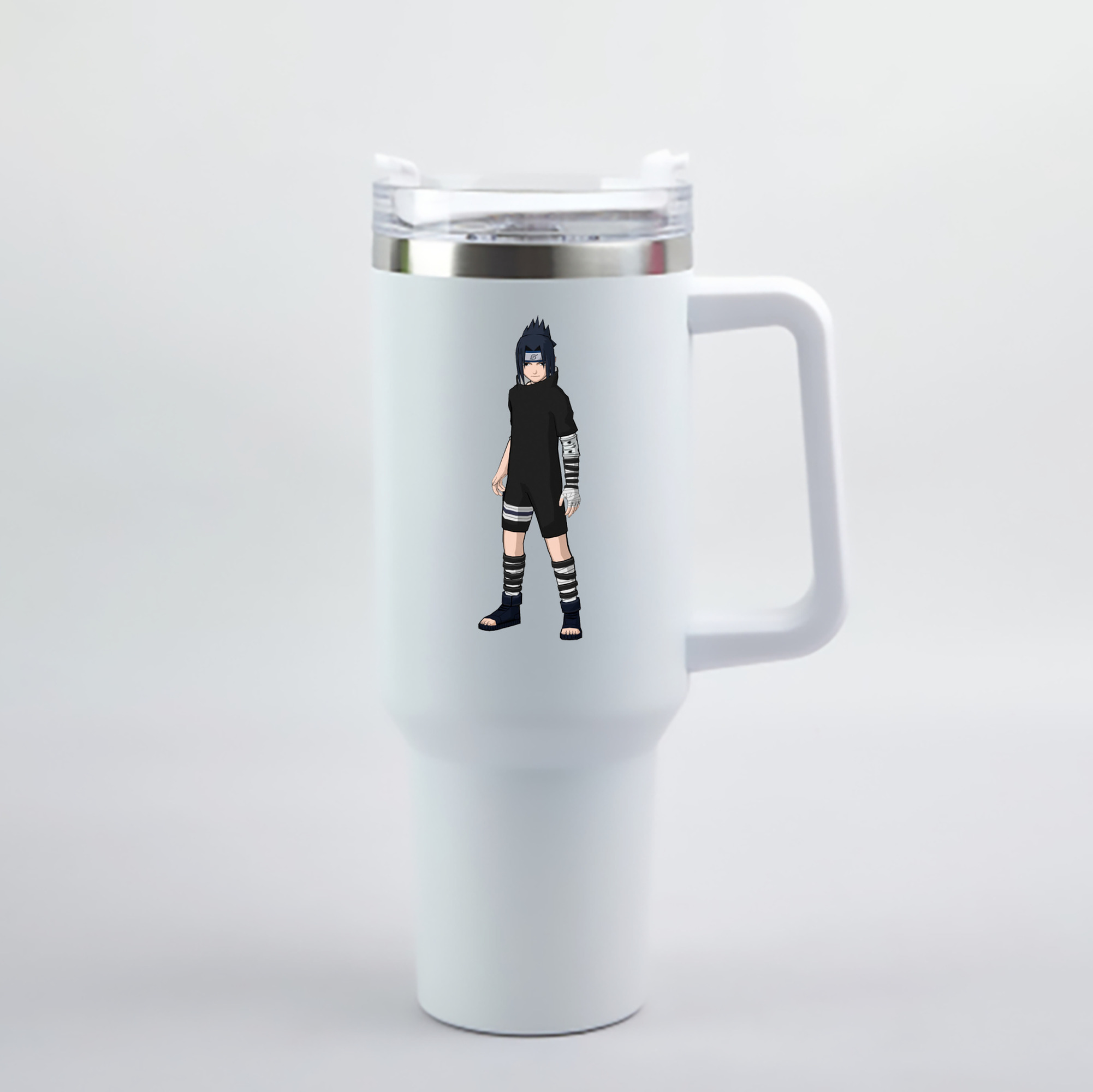 （画像用） NARUTO -ナルト- うちは サスケ Uchiha Sasuke 1200mL車用タンブラー - クリスタルステッカー（プラスチックストロー付き）