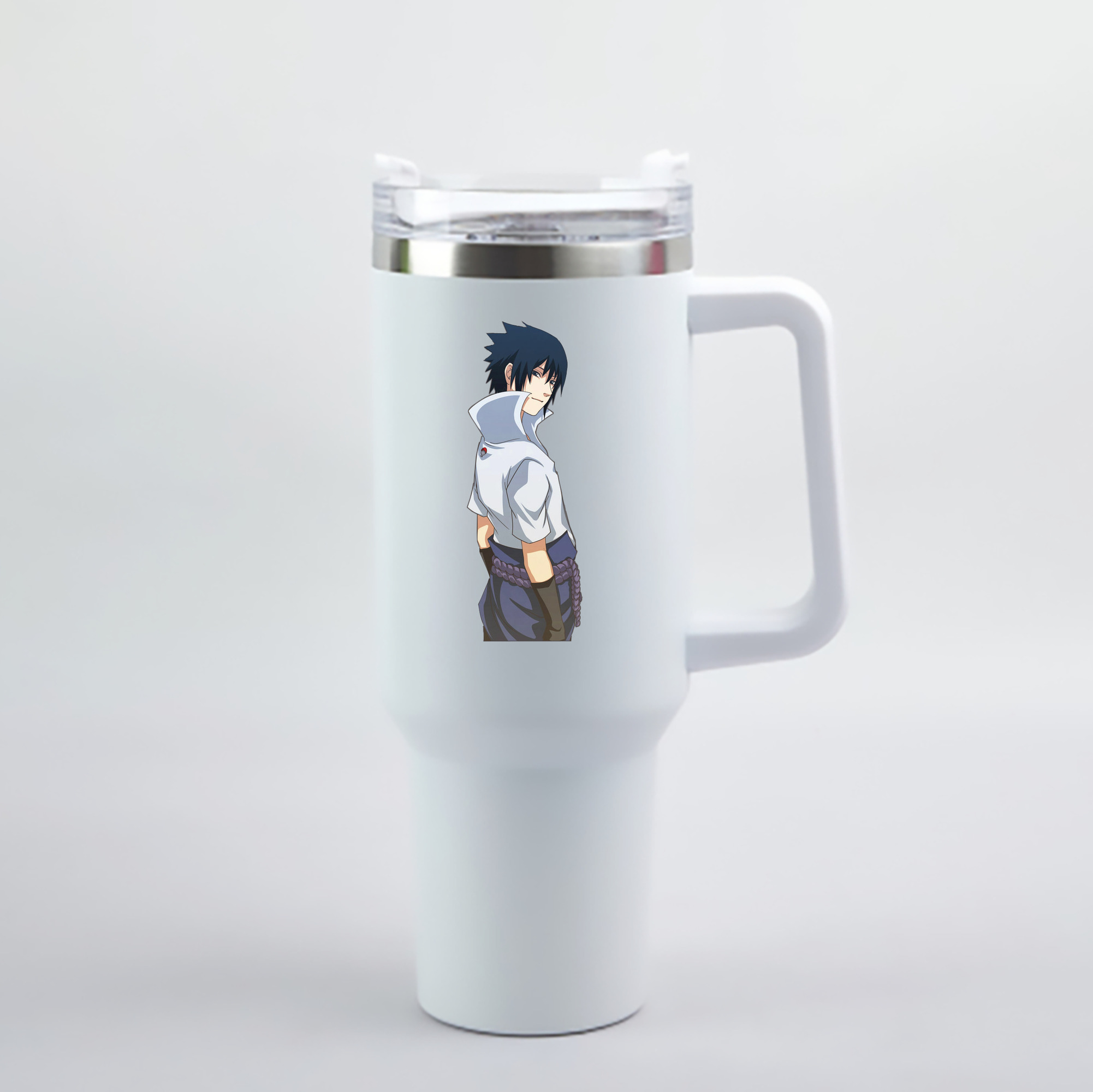 （画像用） NARUTO -ナルト- うちは サスケ Uchiha Sasuke 1200mL車用タンブラー - クリスタルステッカー（プラスチックストロー付き）